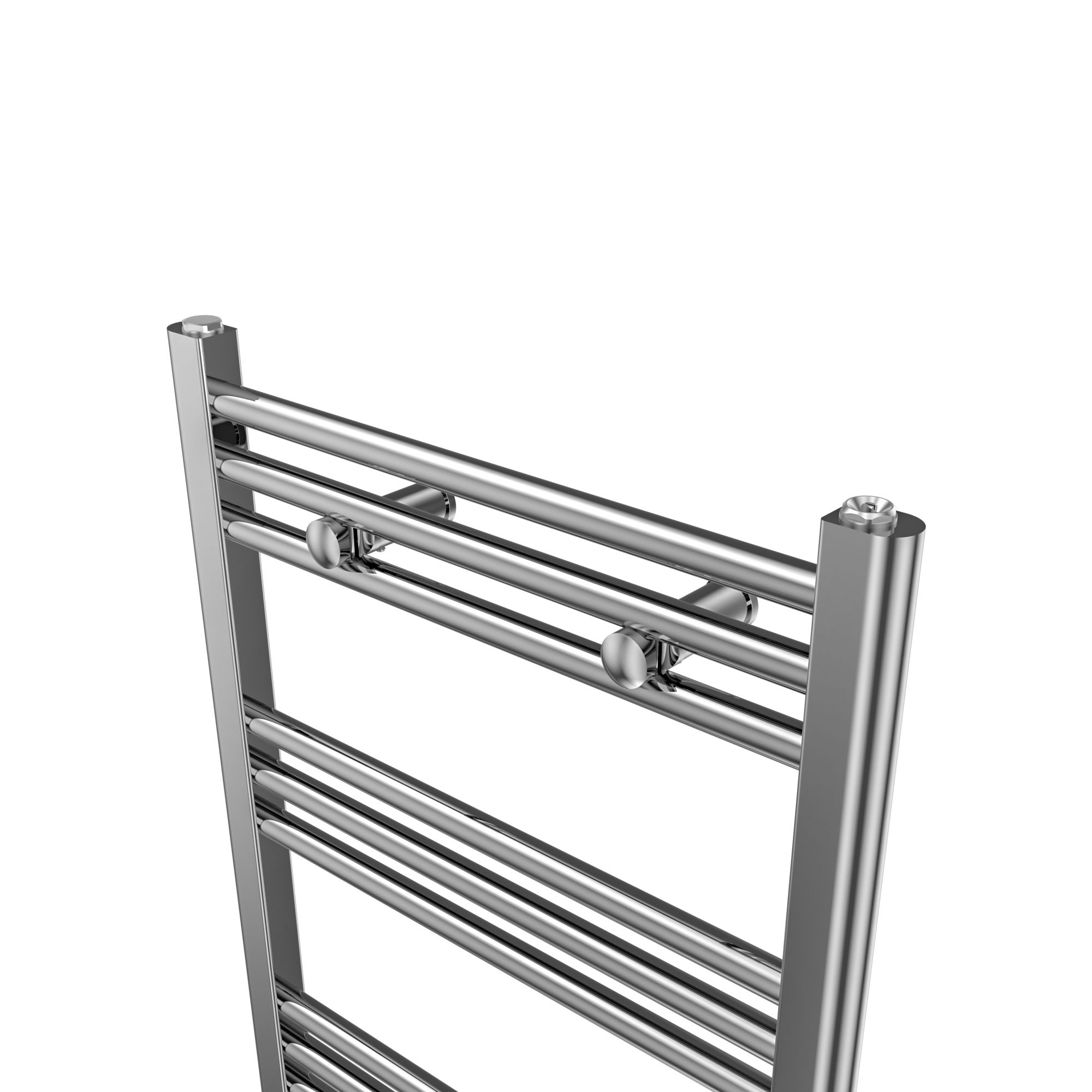 GoodHome Leyburn Chrome effect Vertical Flat Towel radiator (W)500mm x (H)1100mm
