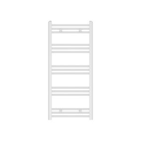 GoodHome Leyburn, White Vertical Flat Towel radiator (W)500mm x (H)1100mm