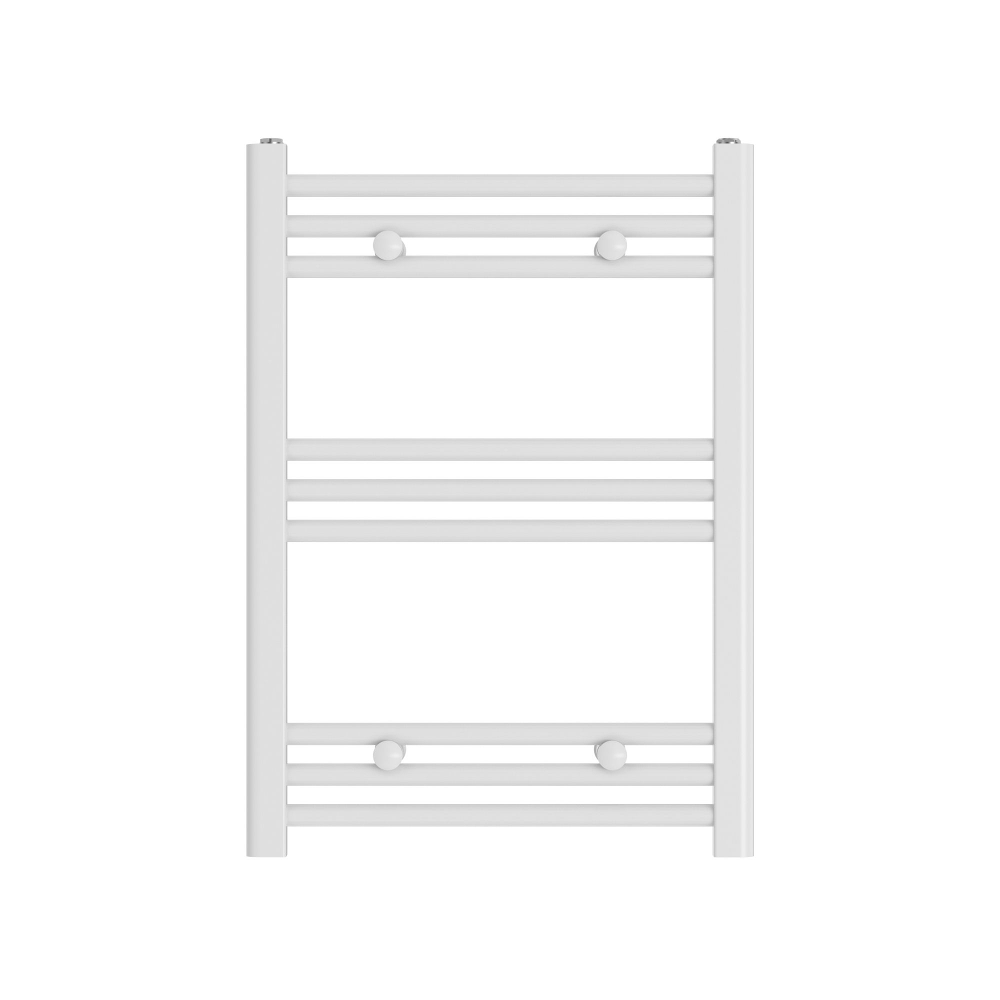 GoodHome Leyburn, White Vertical Flat Towel radiator (W)500mm x (H)700mm