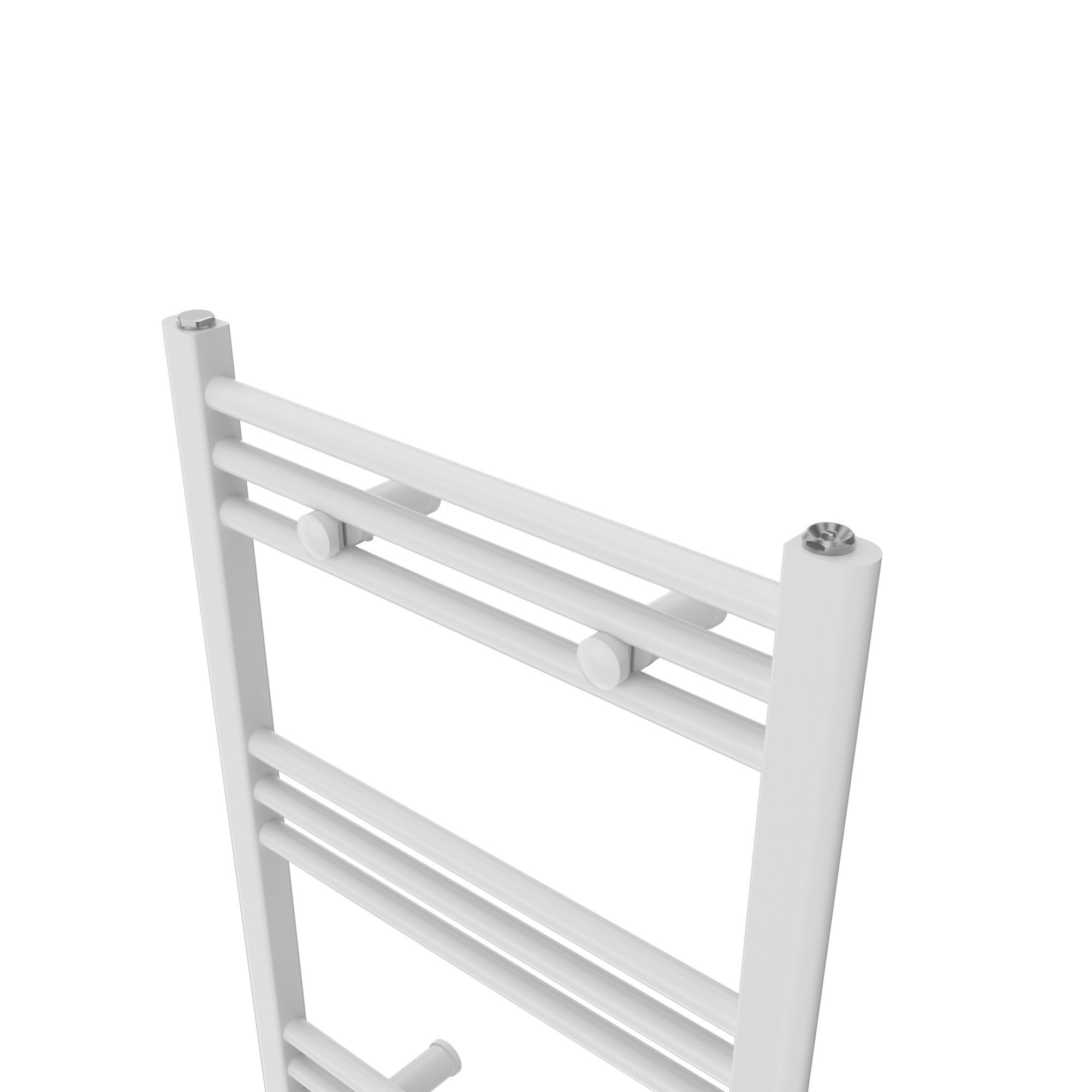 GoodHome Leyburn, White Vertical Flat Towel radiator (W)500mm x (H)700mm