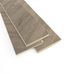 GoodHome Leyton Grey Herringbone Oak effect Laminate flooring Sample