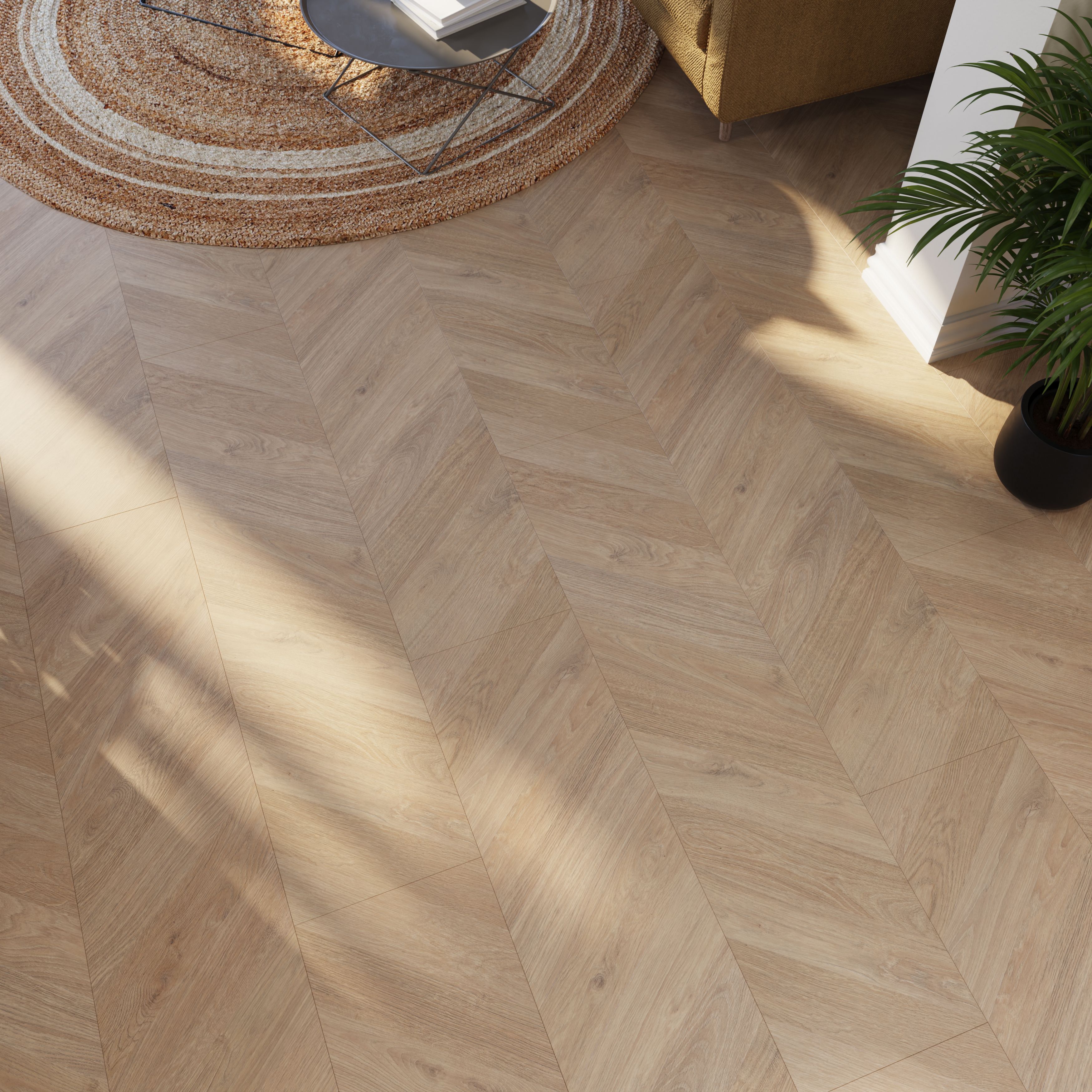 GoodHome Leyton Natural Wood effect Laminate Flooring, 1.72m²