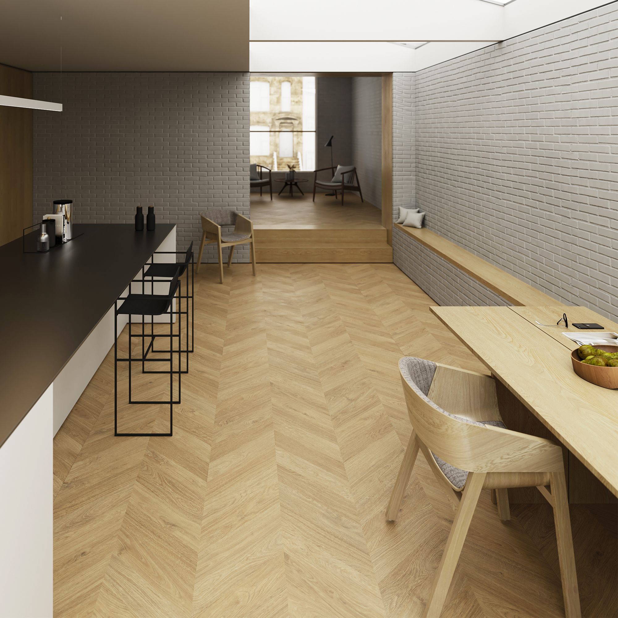 GoodHome Leyton Natural Wood effect Laminate Flooring, 1.72m²