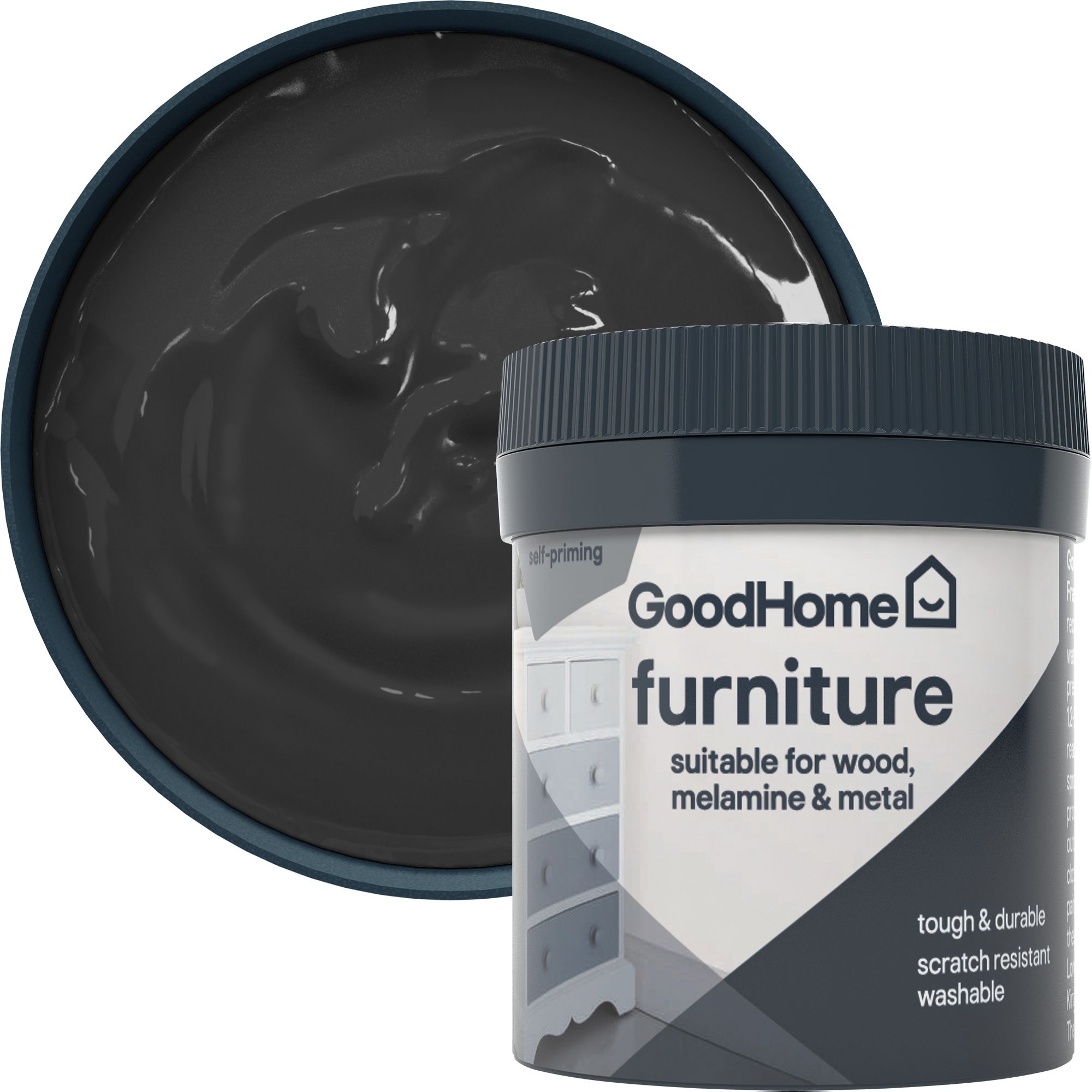 GoodHome Liberty Flat matt Furniture paint, 80ml Tester pot