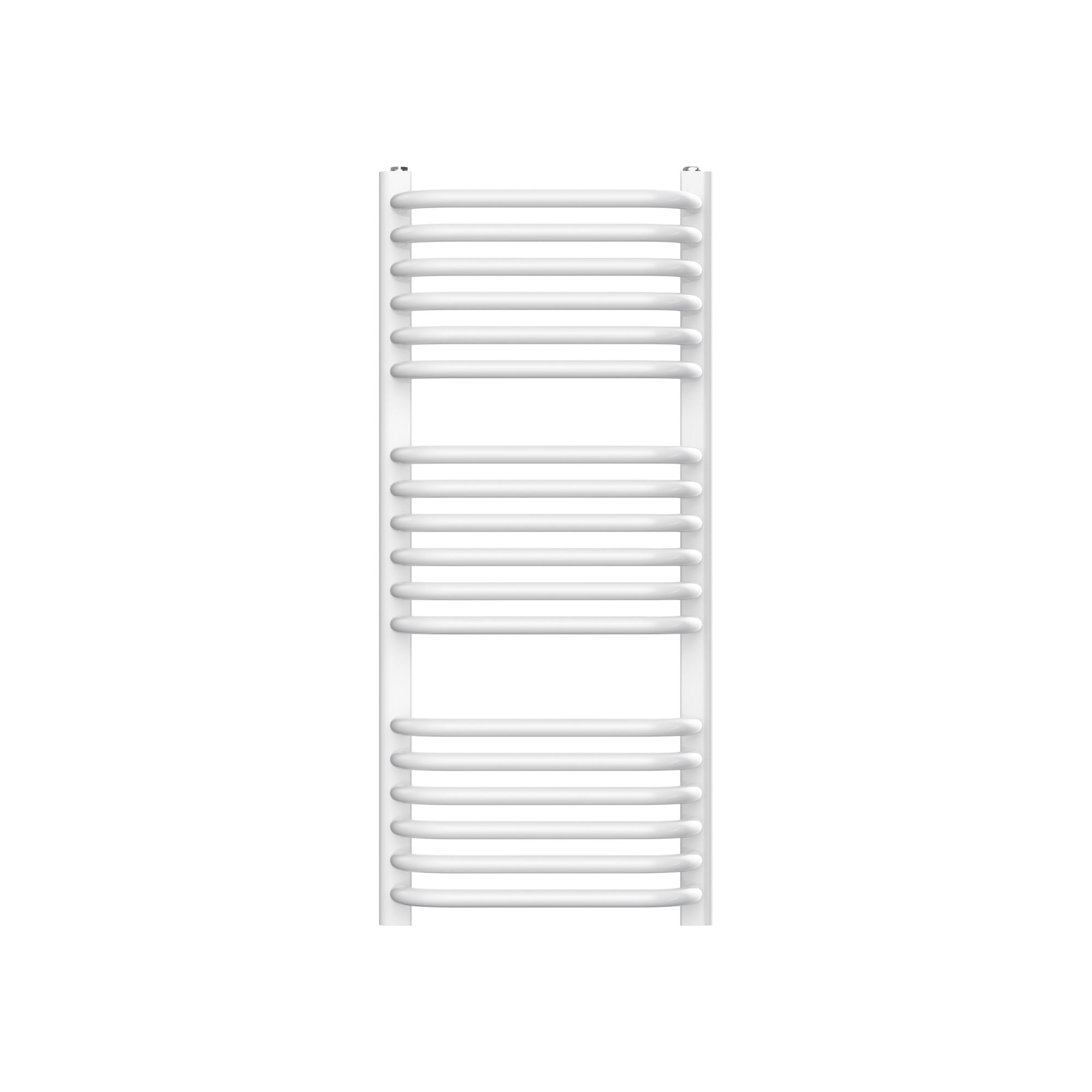 GoodHome Lilium, White Vertical Curved Towel radiator (W)400mm x (H)900mm