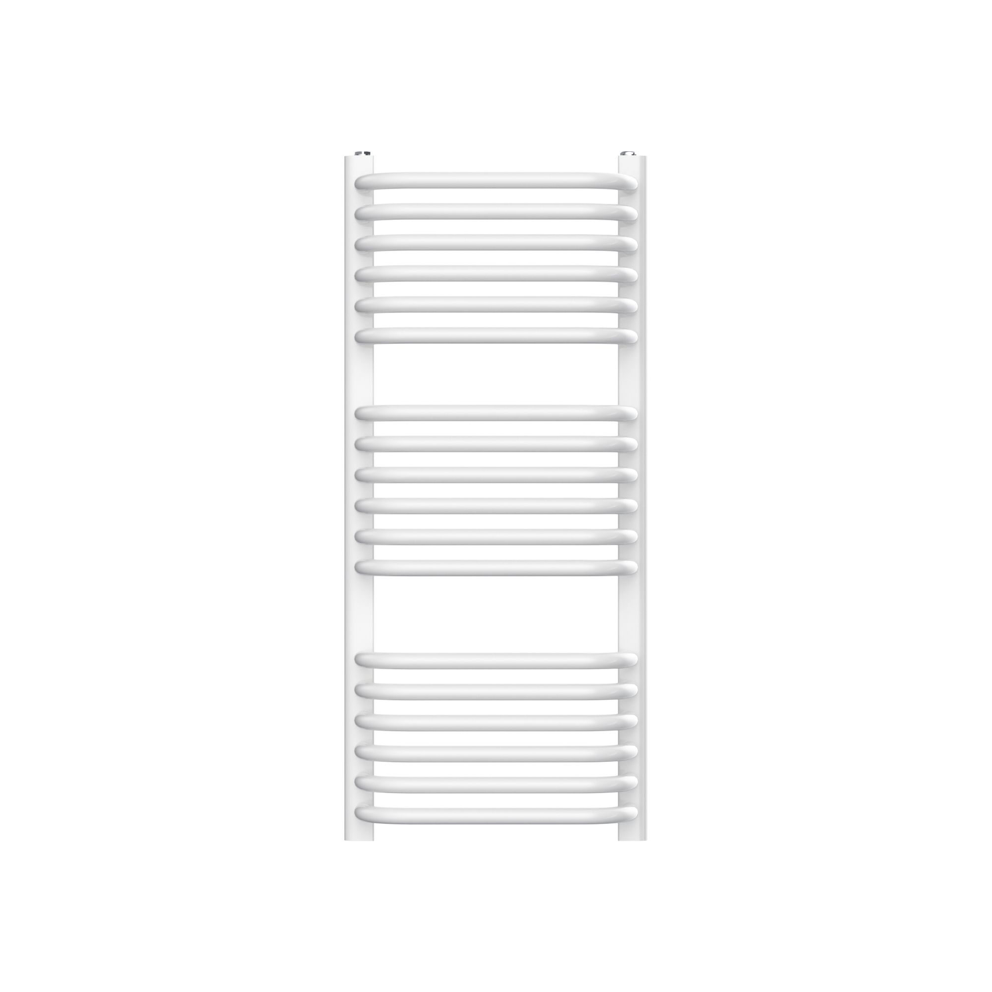 GoodHome Lilium, White Vertical Curved Towel radiator (W)400mm x (H)900mm