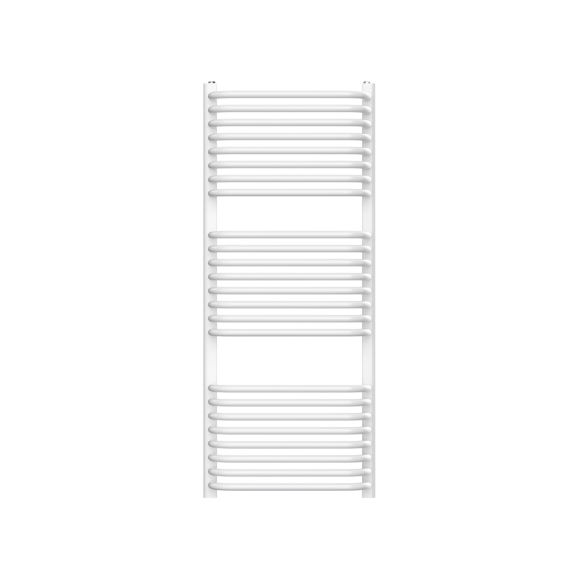 GoodHome Lilium, White Vertical Curved Towel radiator (W)500mm x (H)1200mm