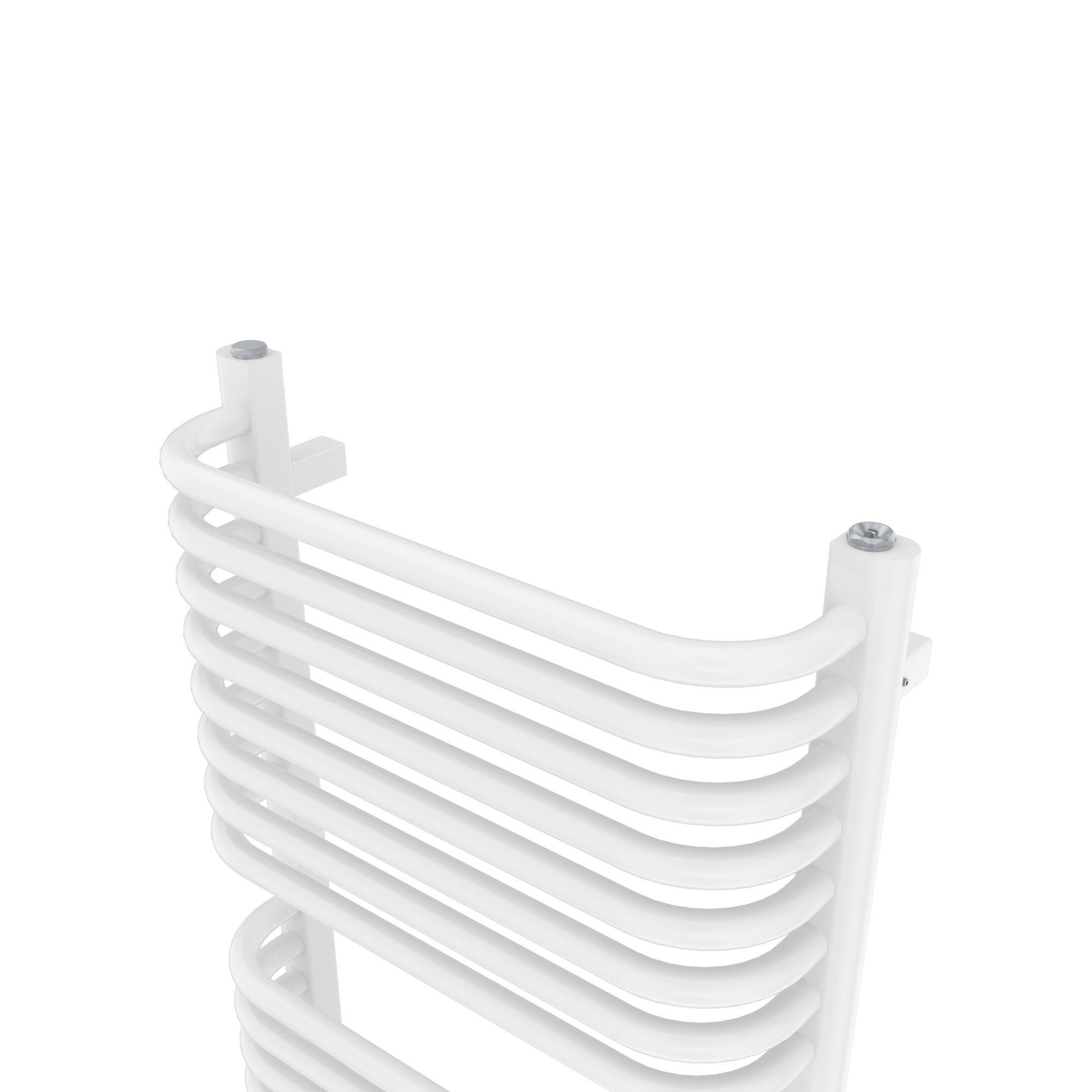 GoodHome Lilium, White Vertical Curved Towel radiator (W)500mm x (H)1200mm