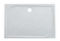 GoodHome Limski Gloss White Rectangular Shower tray (L)140cm (W)80cm (H)2.8cm