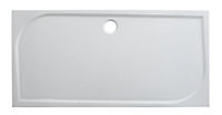 GoodHome Limski Gloss White Rectangular Shower tray (L)160cm (W)80cm (H)2.8cm