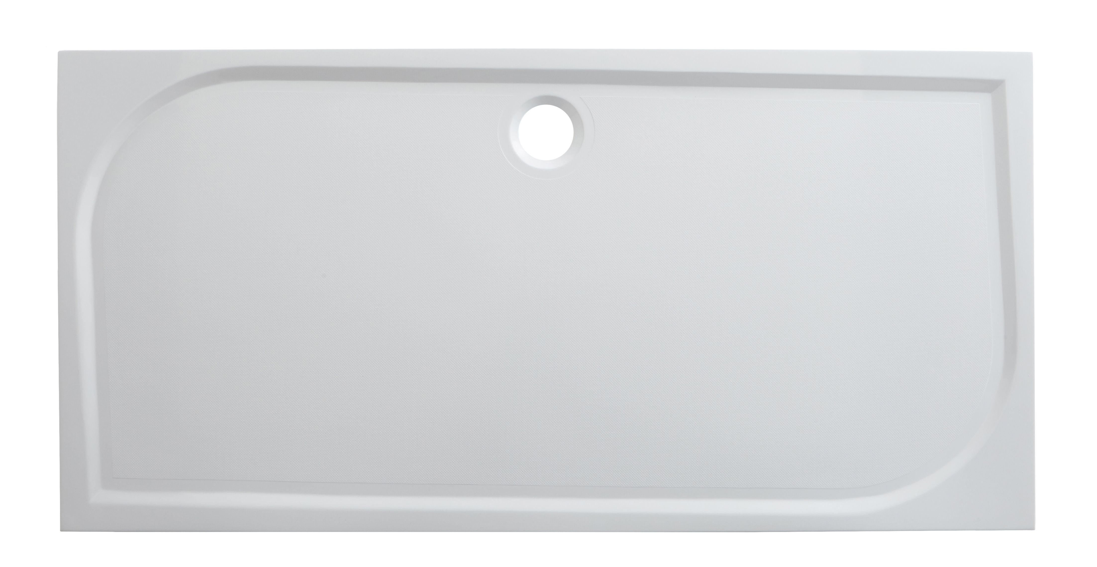 GoodHome Limski Gloss White Rectangular Shower tray (L)160cm (W)80cm (H)2.8cm