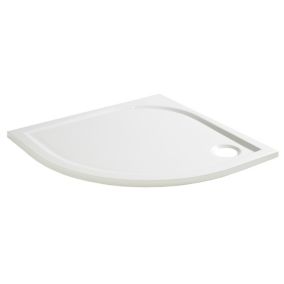 GoodHome Limski White Quadrant Left-hand drainer Shower tray (L)800mm (W)800mm (H) 27mm