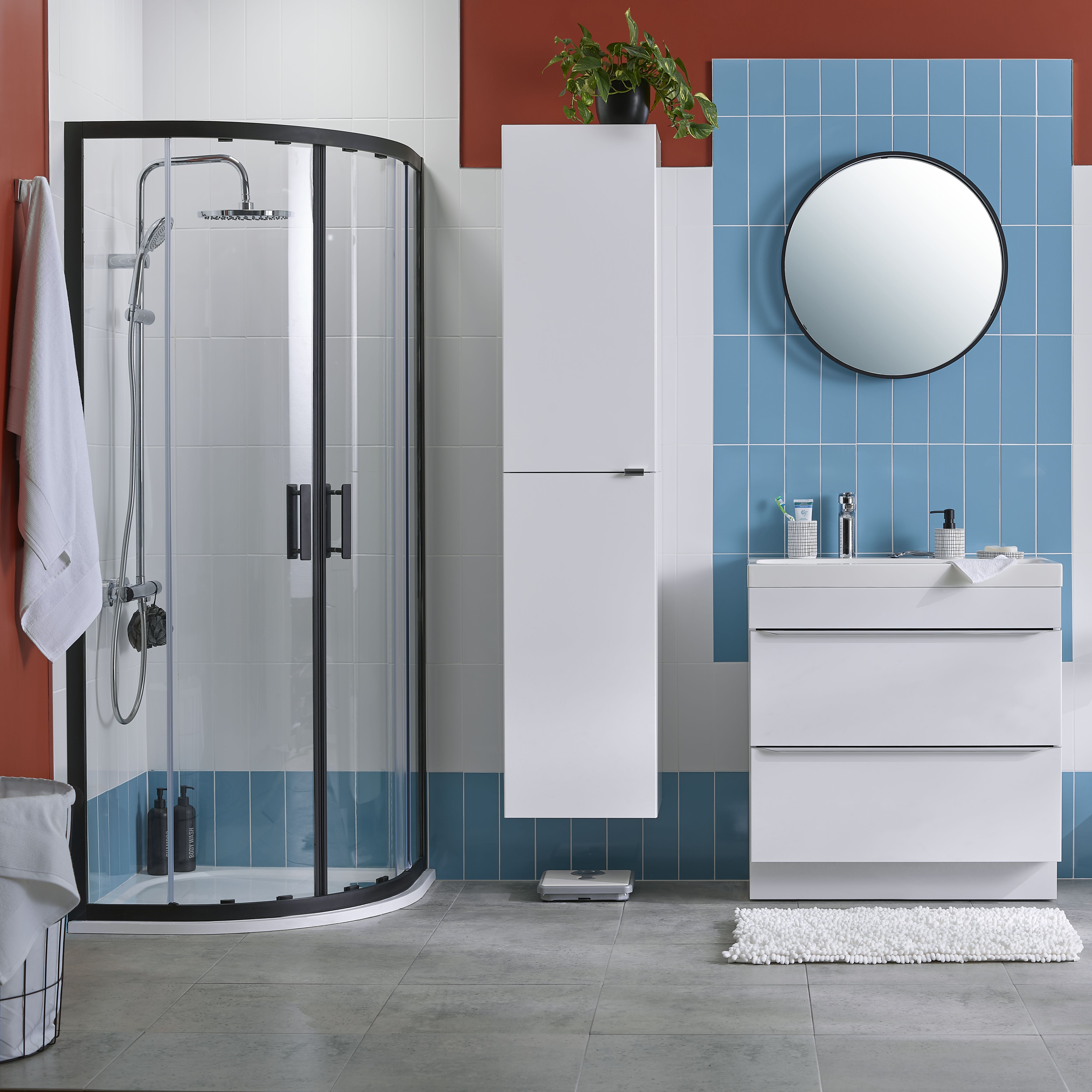 GoodHome Limski White Quadrant Shower tray (L)90cm (W)90cm (H)2.8cm