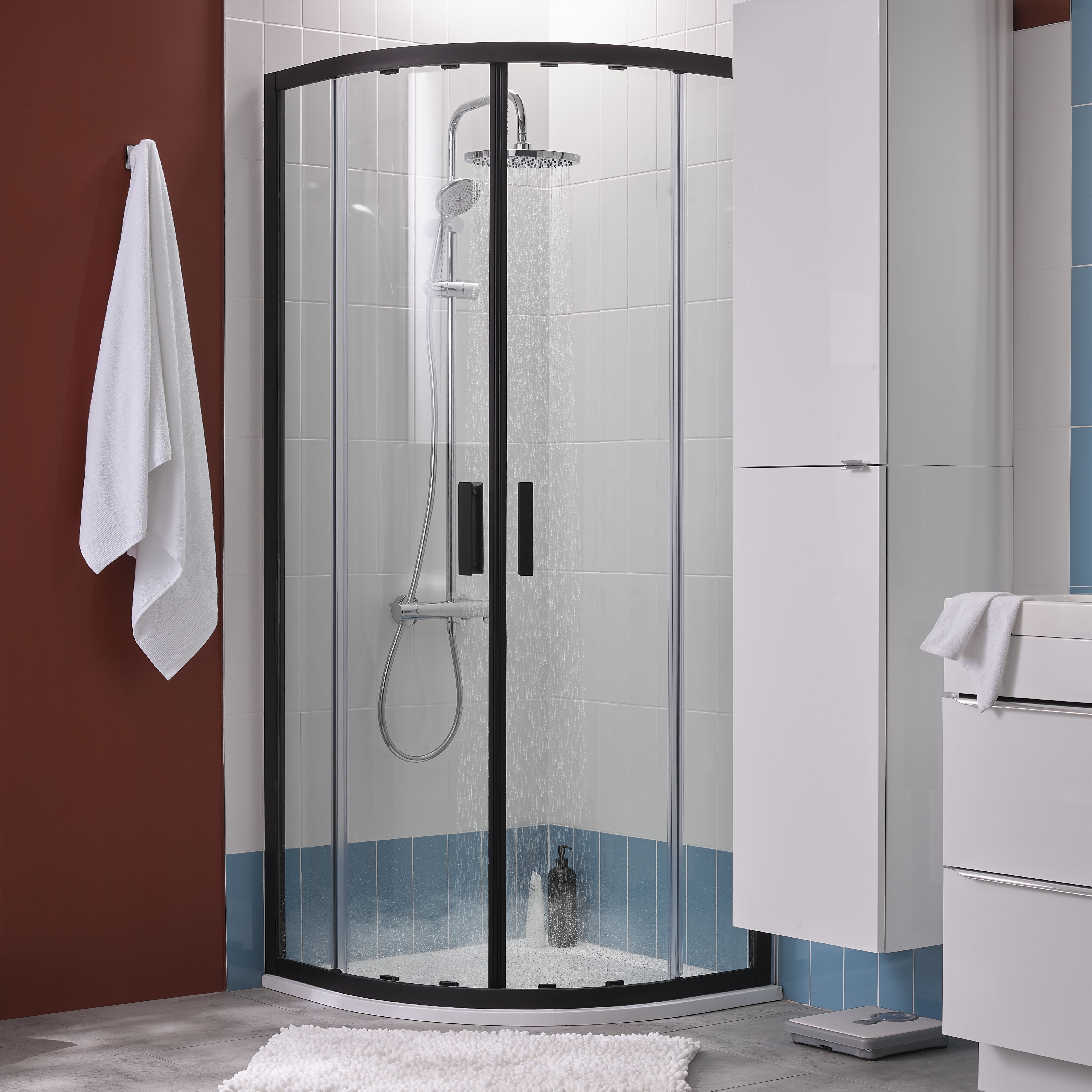 GoodHome Limski White Quadrant Shower tray (L)90cm (W)90cm (H)2.8cm