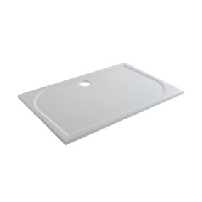 GoodHome Limski White Rectangular Centre drain Shower tray (L)1200mm (W)760mm (H) 27mm