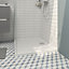 GoodHome Limski White Rectangular Centre drain Shower tray (L)1200mm (W)800mm