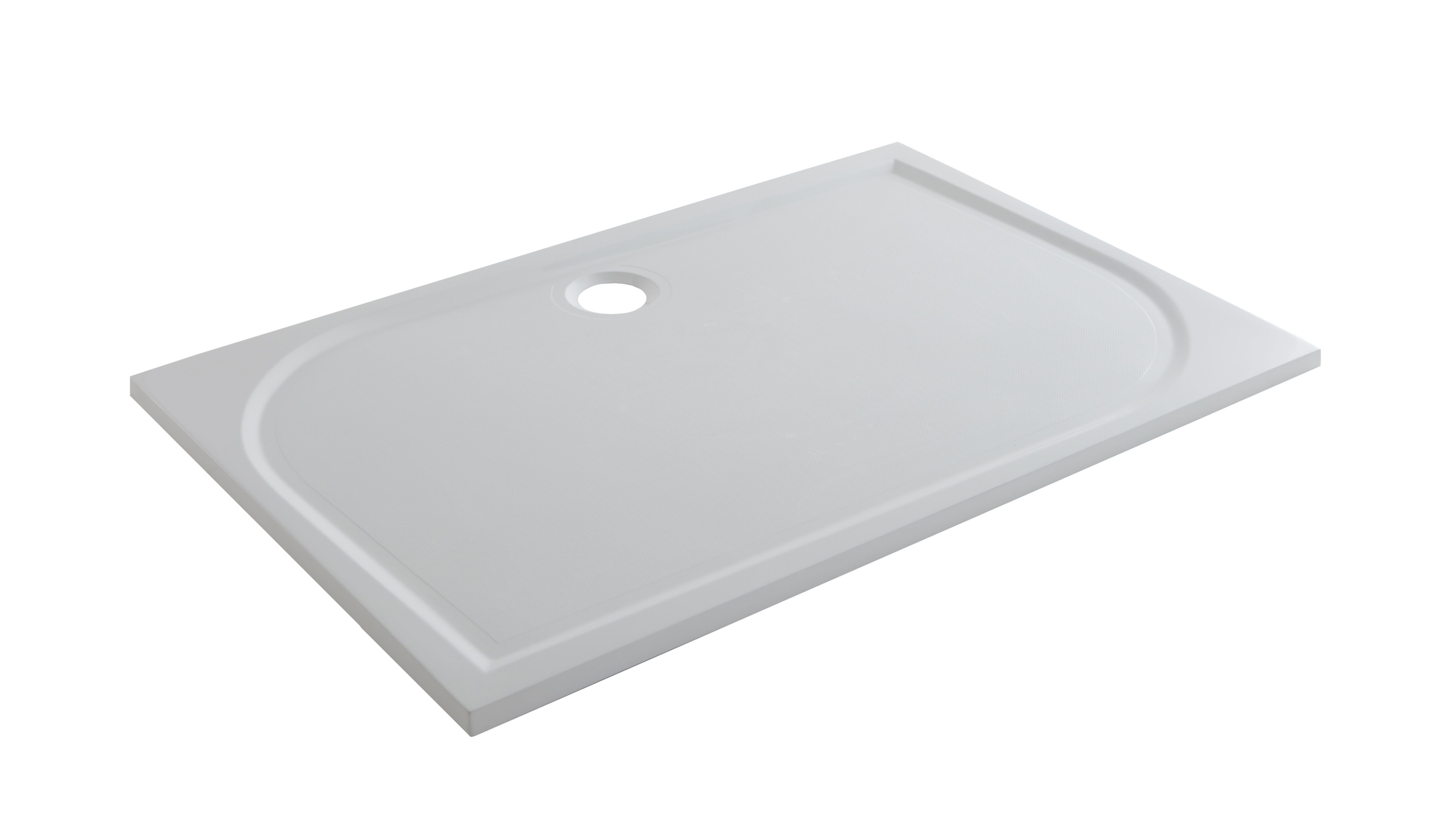 GoodHome Limski White Rectangular Centre drain Shower tray (L)1400mm (W)700mm