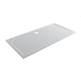 GoodHome Limski White Rectangular Centre drain Shower tray (L)1600mm (W)800mm