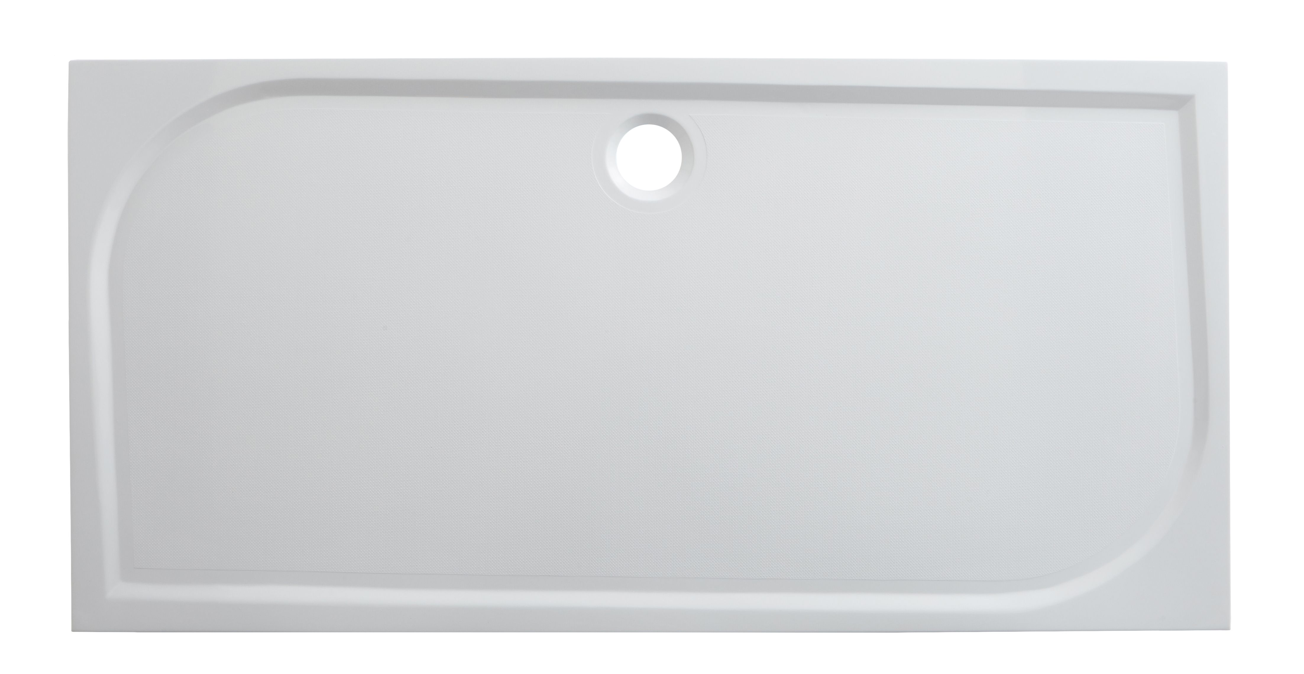 GoodHome Limski White Rectangular Centre drain Shower tray (L)1700mm (W)700mm (H) 27mm