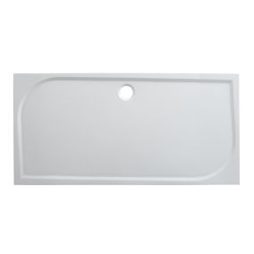 GoodHome Limski White Rectangular Centre drain Shower tray (L)1700mm (W)700mm (H) 27mm