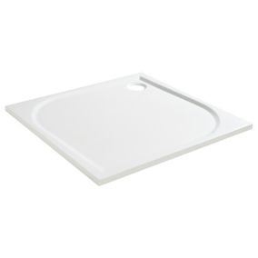 GoodHome Limski White Rectangular Left-hand drainer Shower tray (L)800mm (W)800mm