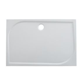 GoodHome Limski White Rectangular Shower tray (L)100cm (W)70cm (H)2.8cm