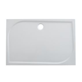 GoodHome Limski White Rectangular Shower tray (L)120cm (W)76cm (H)2.8cm