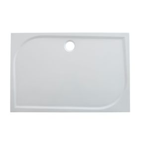 GoodHome Limski White Rectangular Shower tray (L)120cm (W)80cm (H)2.8cm