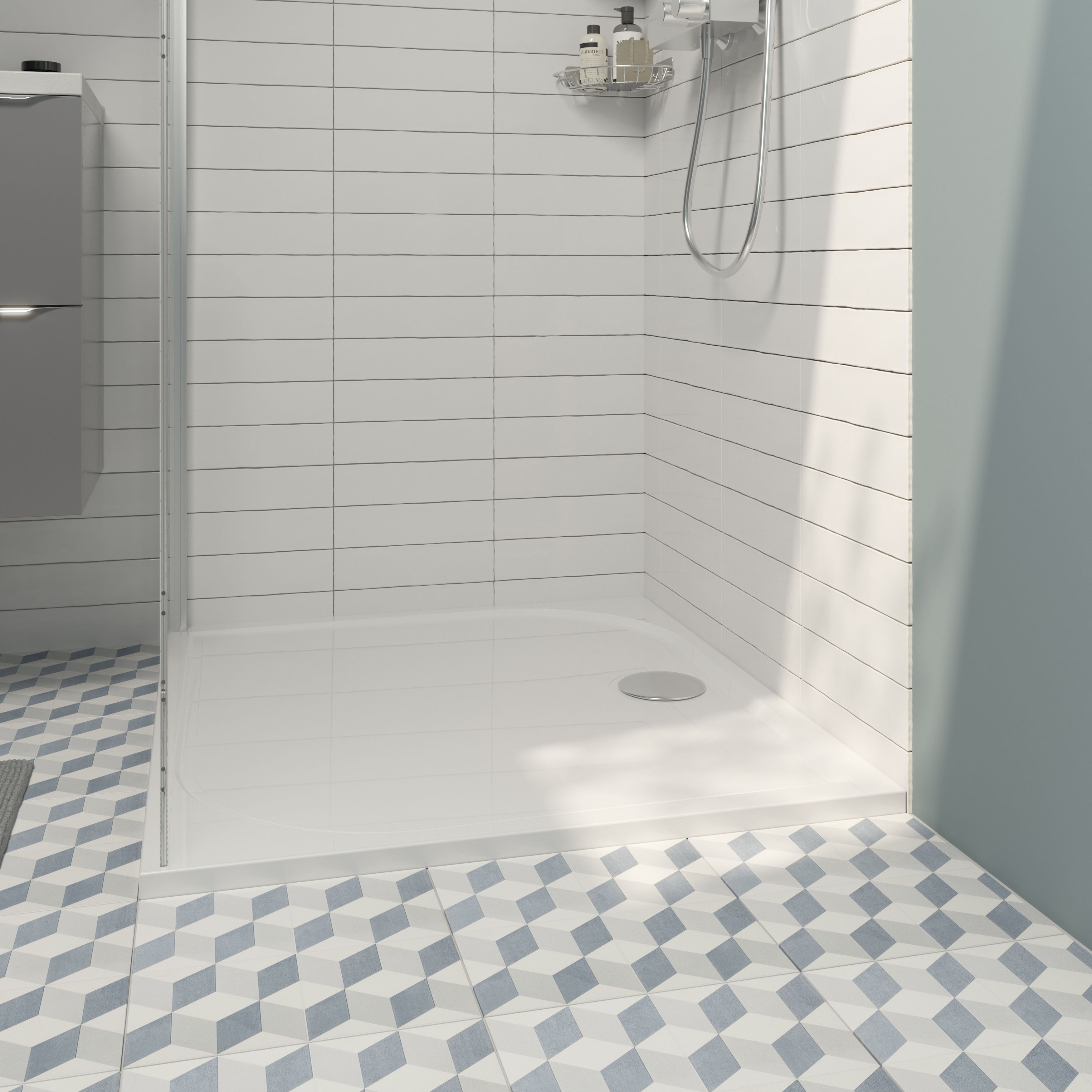 GoodHome Limski White Rectangular Shower tray (L)120cm (W)90cm (H)2.8cm