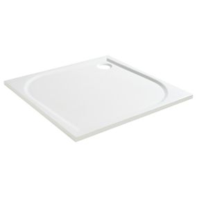 GoodHome Limski White Square Left-hand drainer Shower tray (L)900mm (W)900mm (H) 27mm