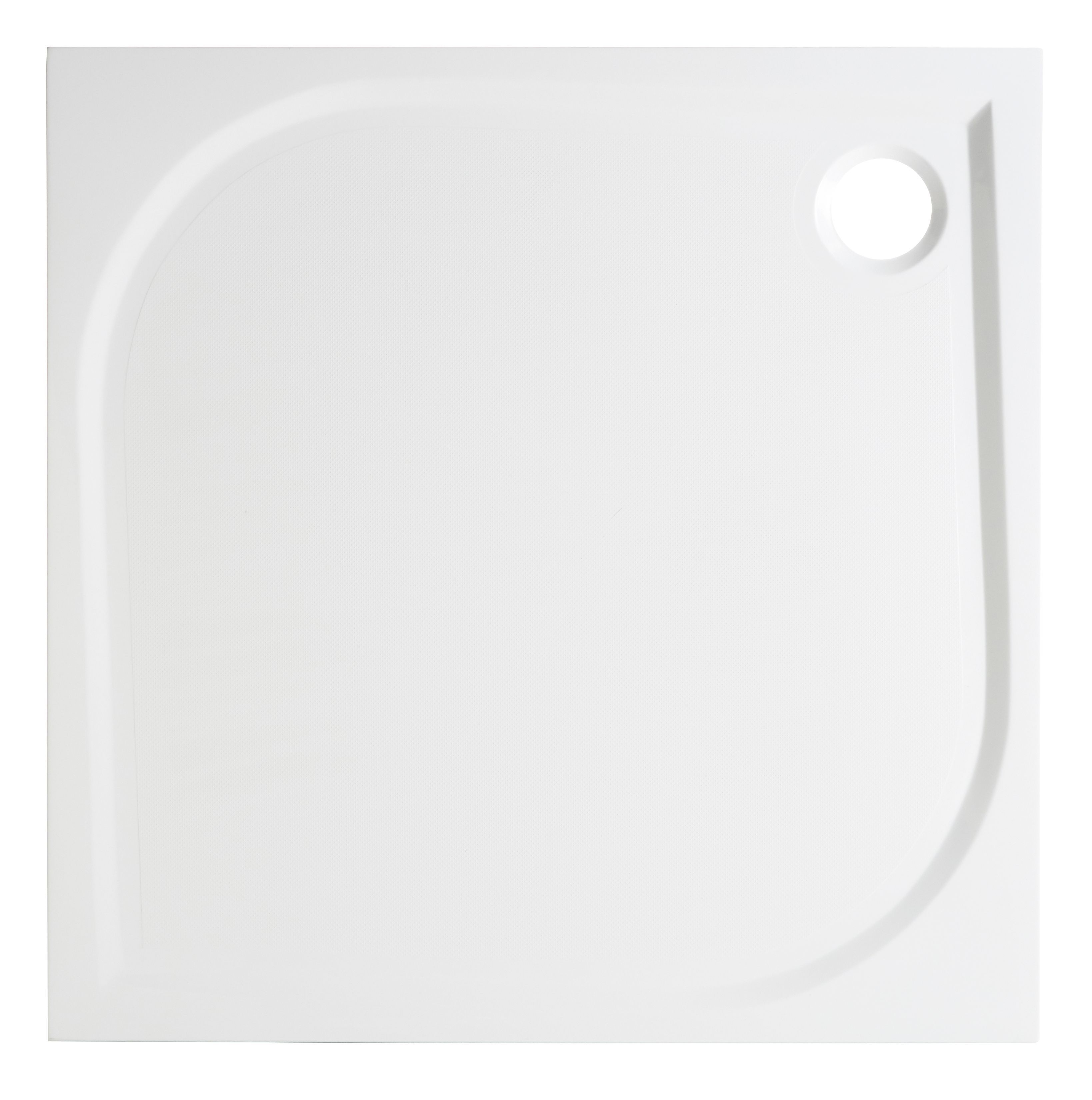 GoodHome Limski White Square Shower tray (L)80cm (W)80cm (H)2.8cm