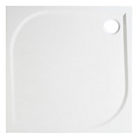 GoodHome Limski White Square Shower tray (L)90cm (W)90cm (H)2.8cm