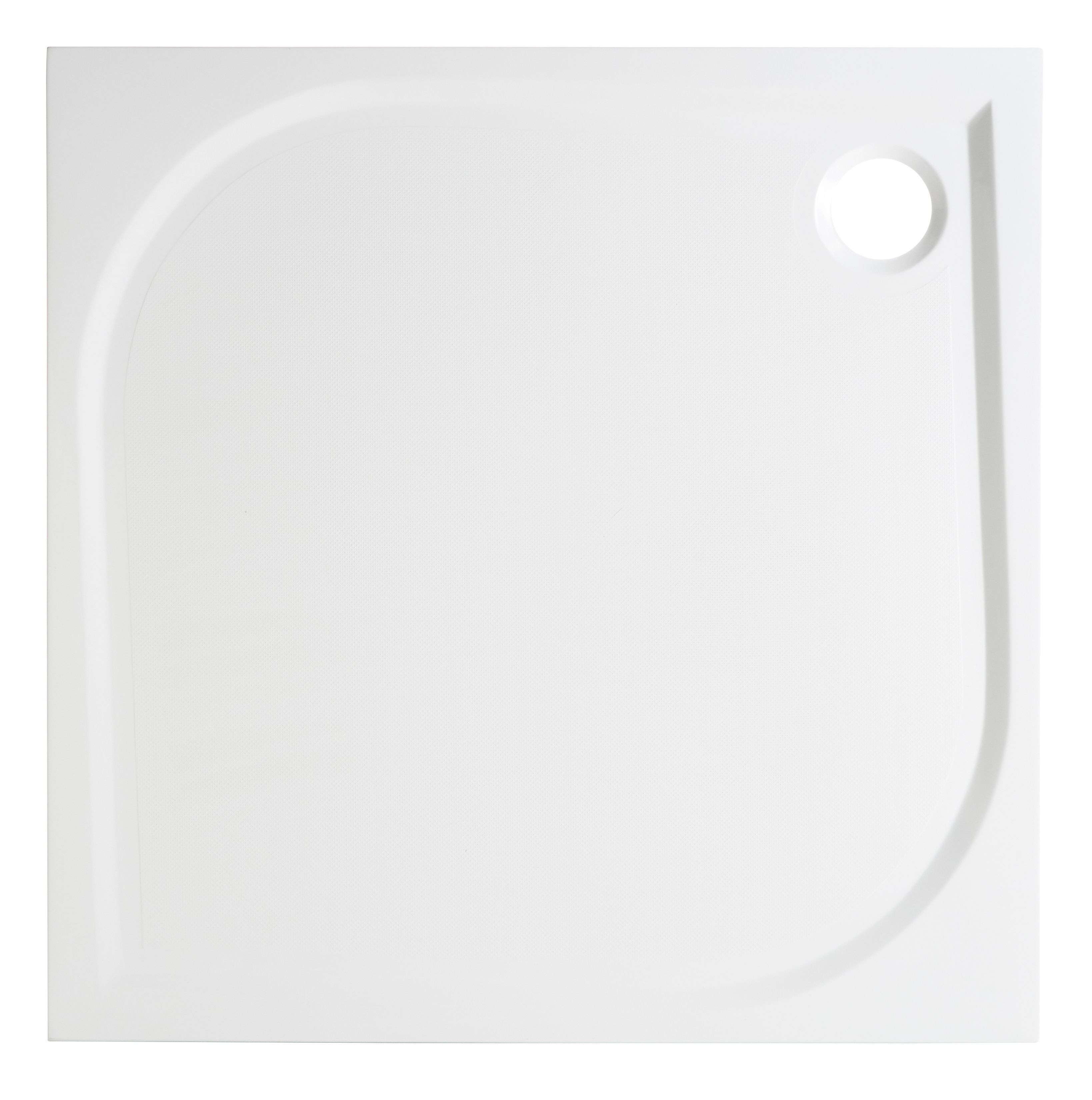GoodHome Limski White Square Shower tray (L)90cm (W)90cm (H)2.8cm