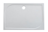 GoodHome Limsky Gloss White Rectangular Reversible drainer Shower tray (L)90cm (W)140cm (H)2.8cm