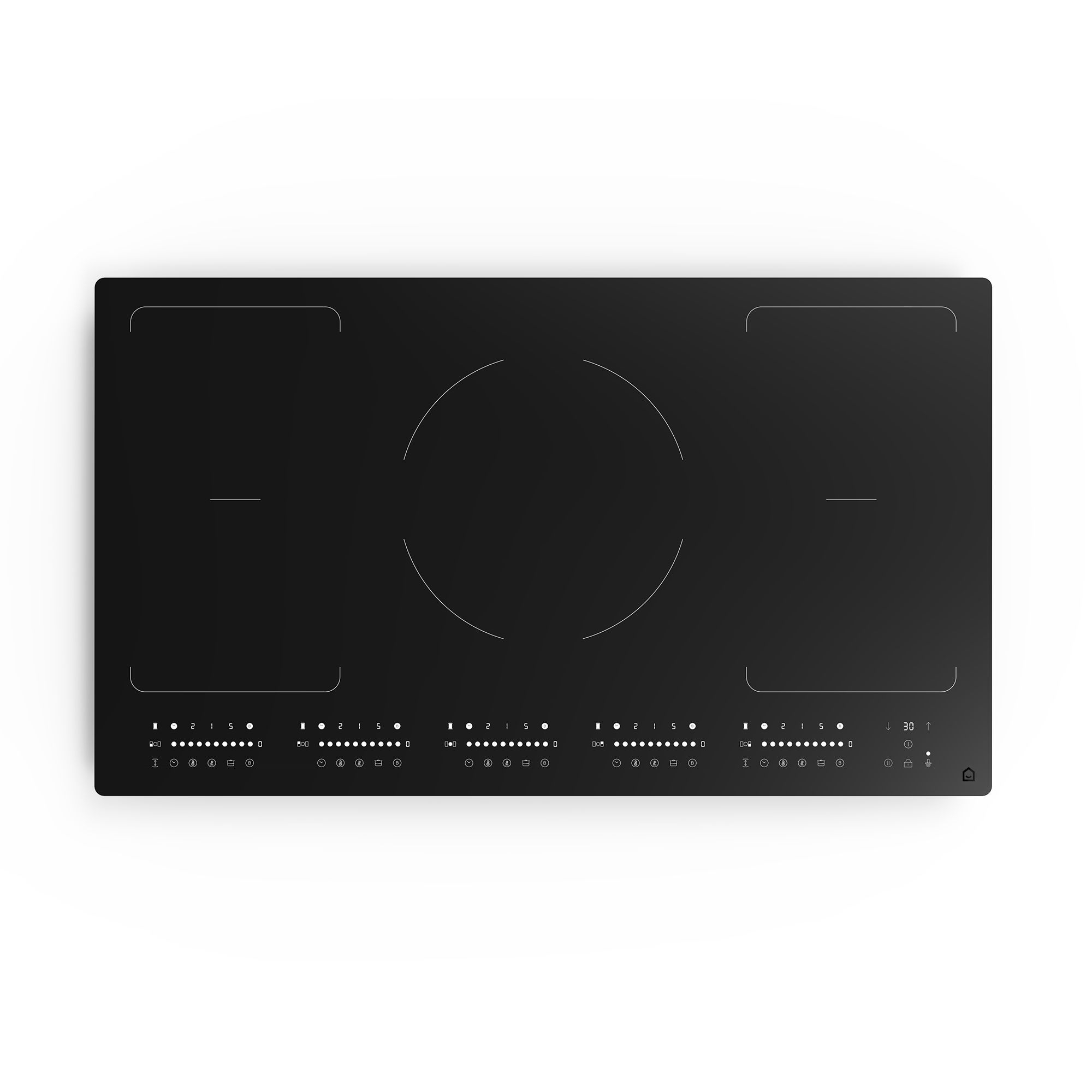 GoodHome Linksense GH5ZFXLK90 Black Glass & steel Induction Hob, (W ...