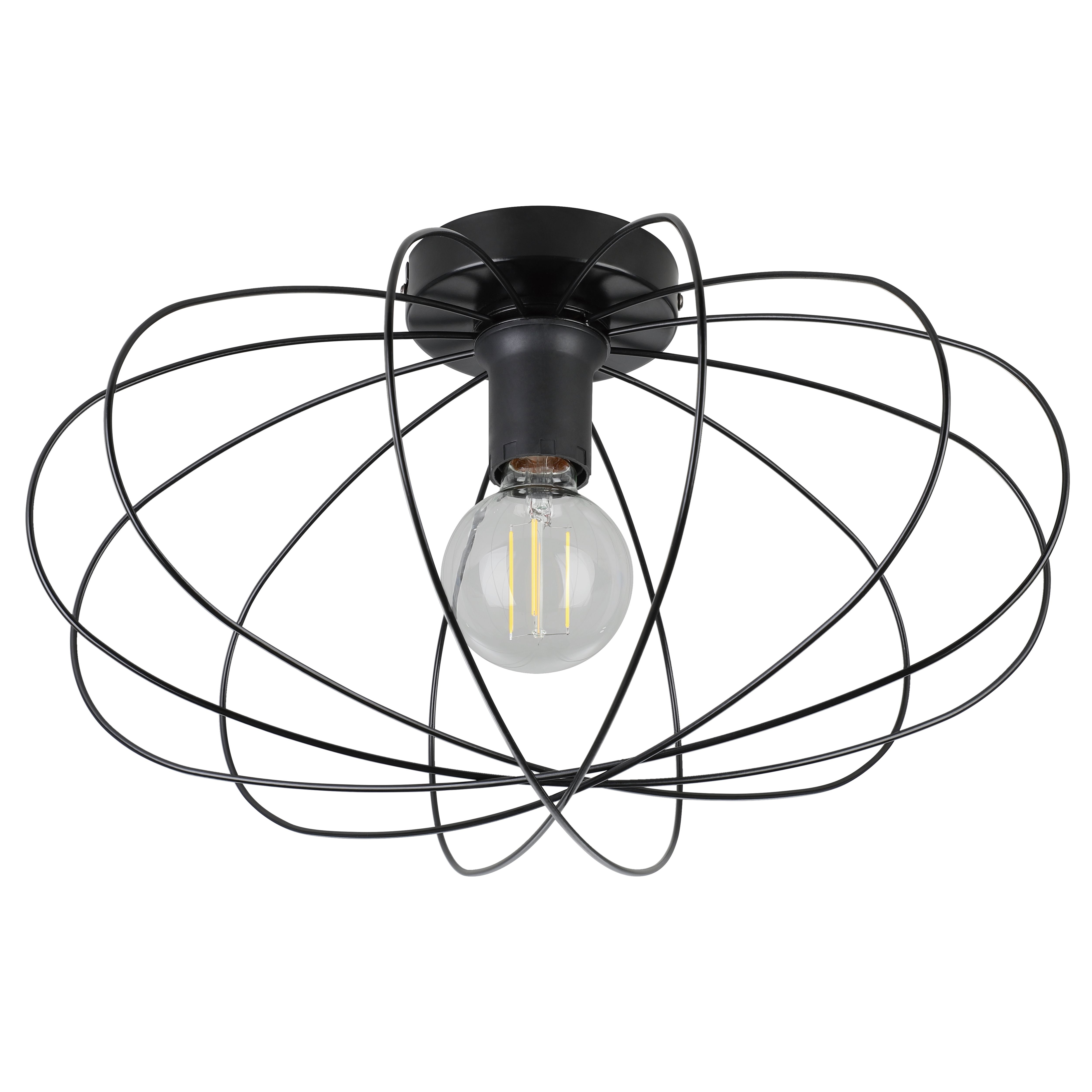 GoodHome Lippo Round Matt Metal Black Ceiling light