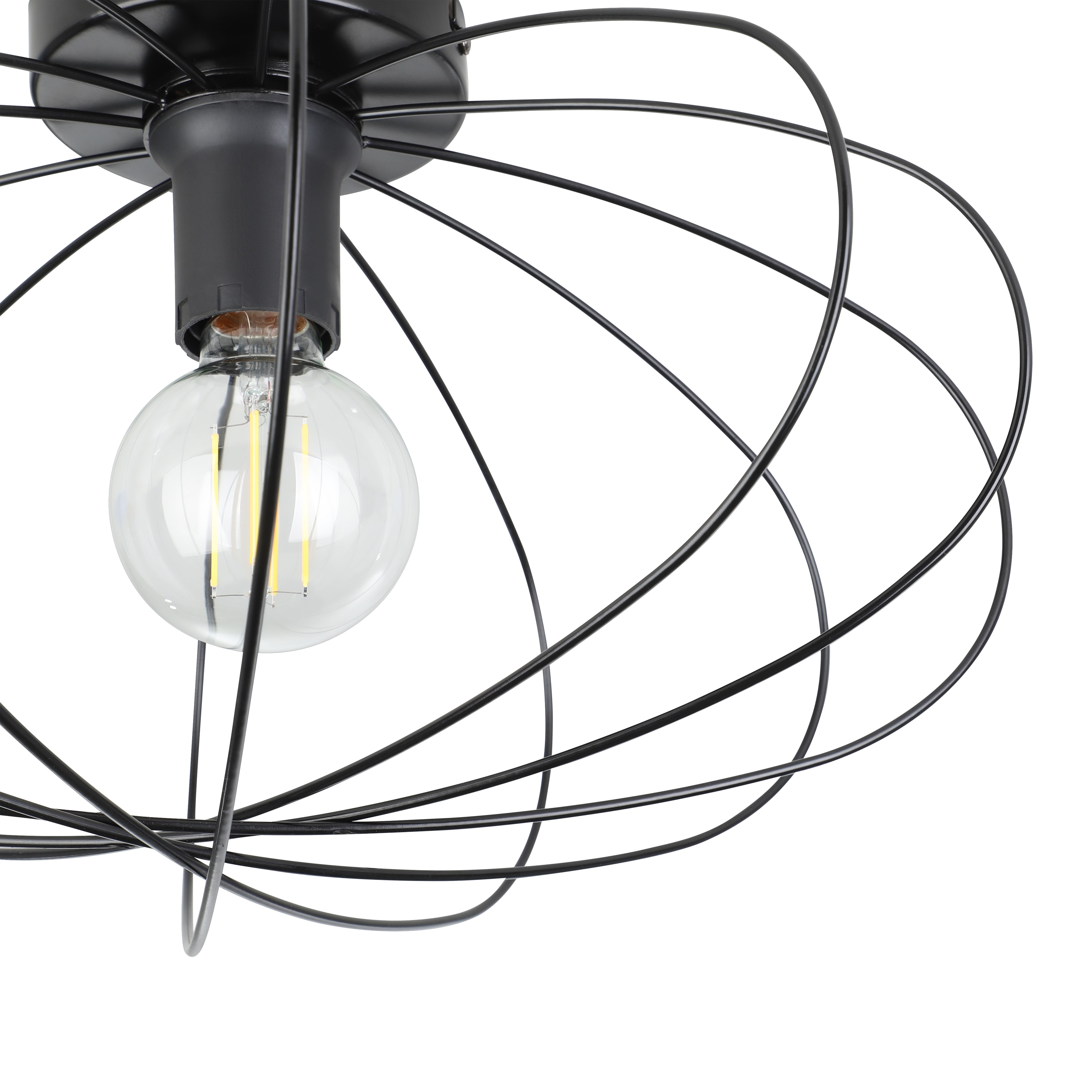 GoodHome Lippo Round Matt Metal Black Ceiling light
