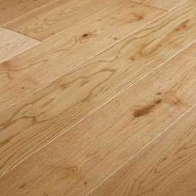 GoodHome Liskamm Natural Oak Real wood top layer flooring, 1.4m² Pack