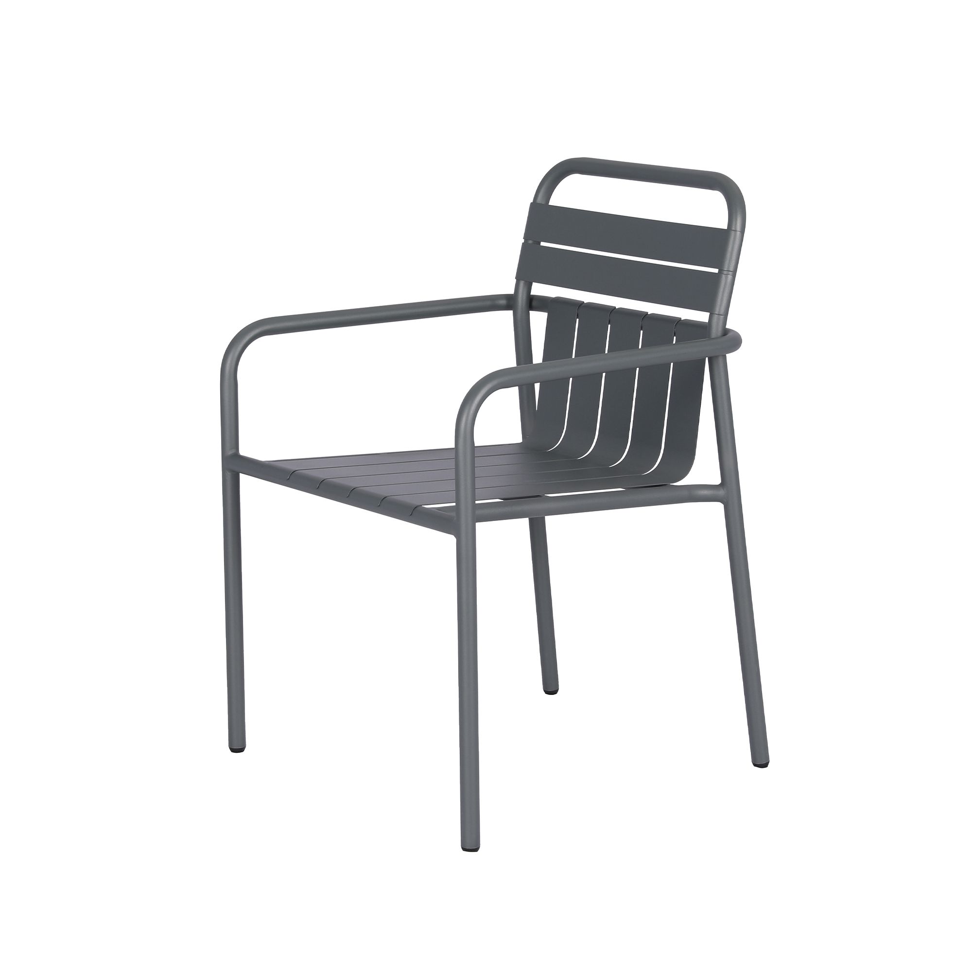GoodHome Lithari Dark shadow Metal Slat Armchair