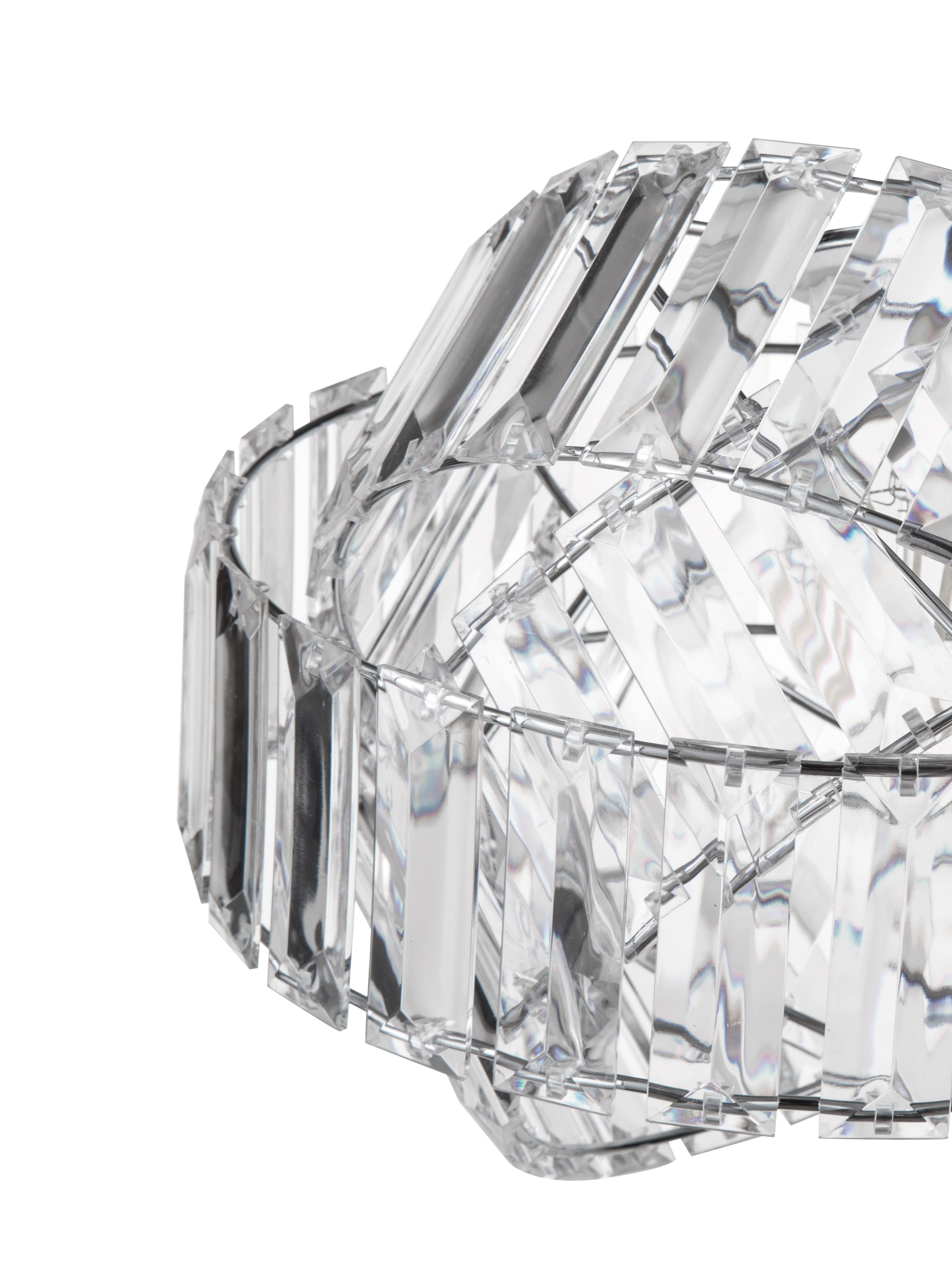 GoodHome Loddon Clear Chrome effect Round Crystal Lamp shade (D)30cm