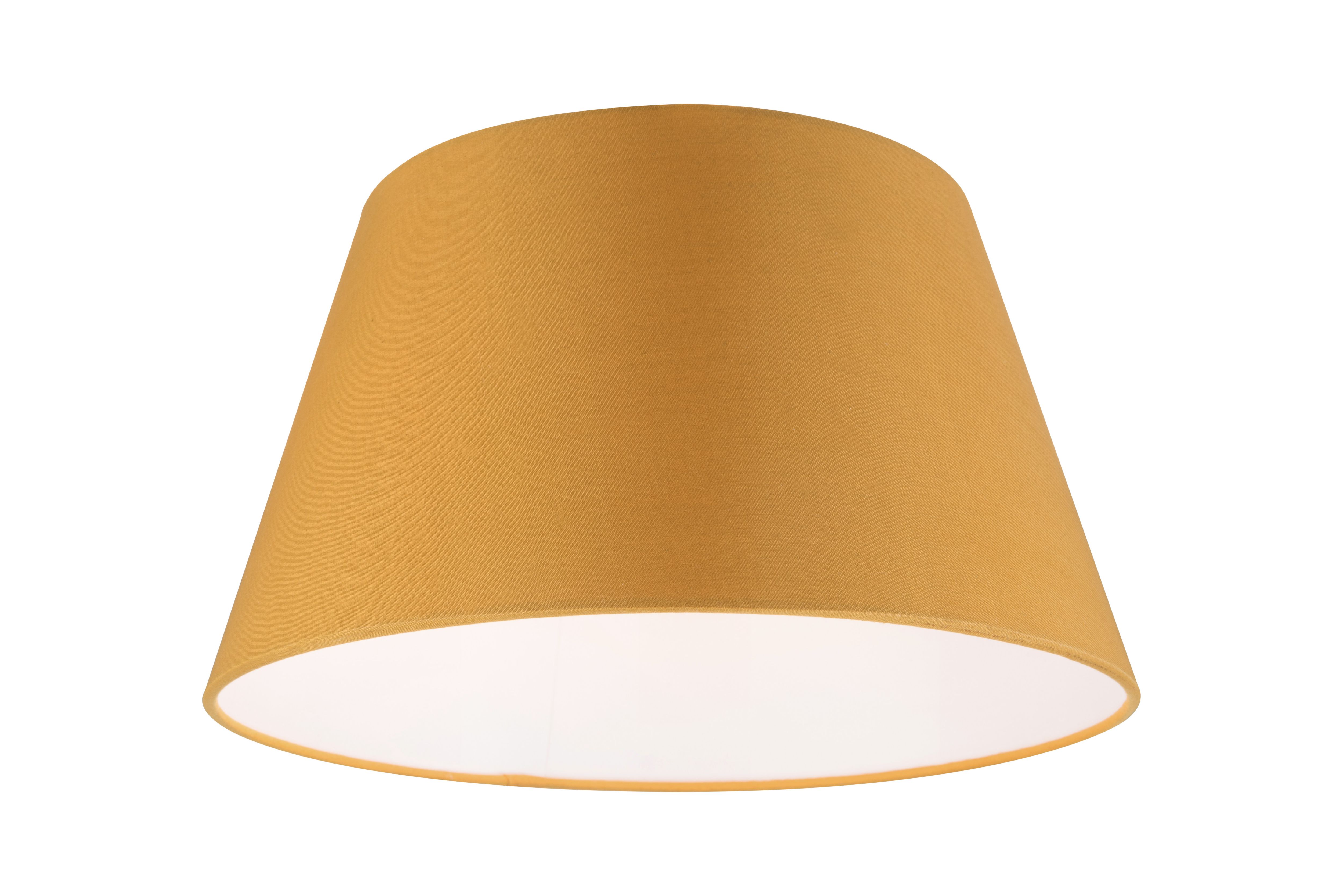 GoodHome Lokombi Mustard yellow Fabric dyed Light shade (D)30cm