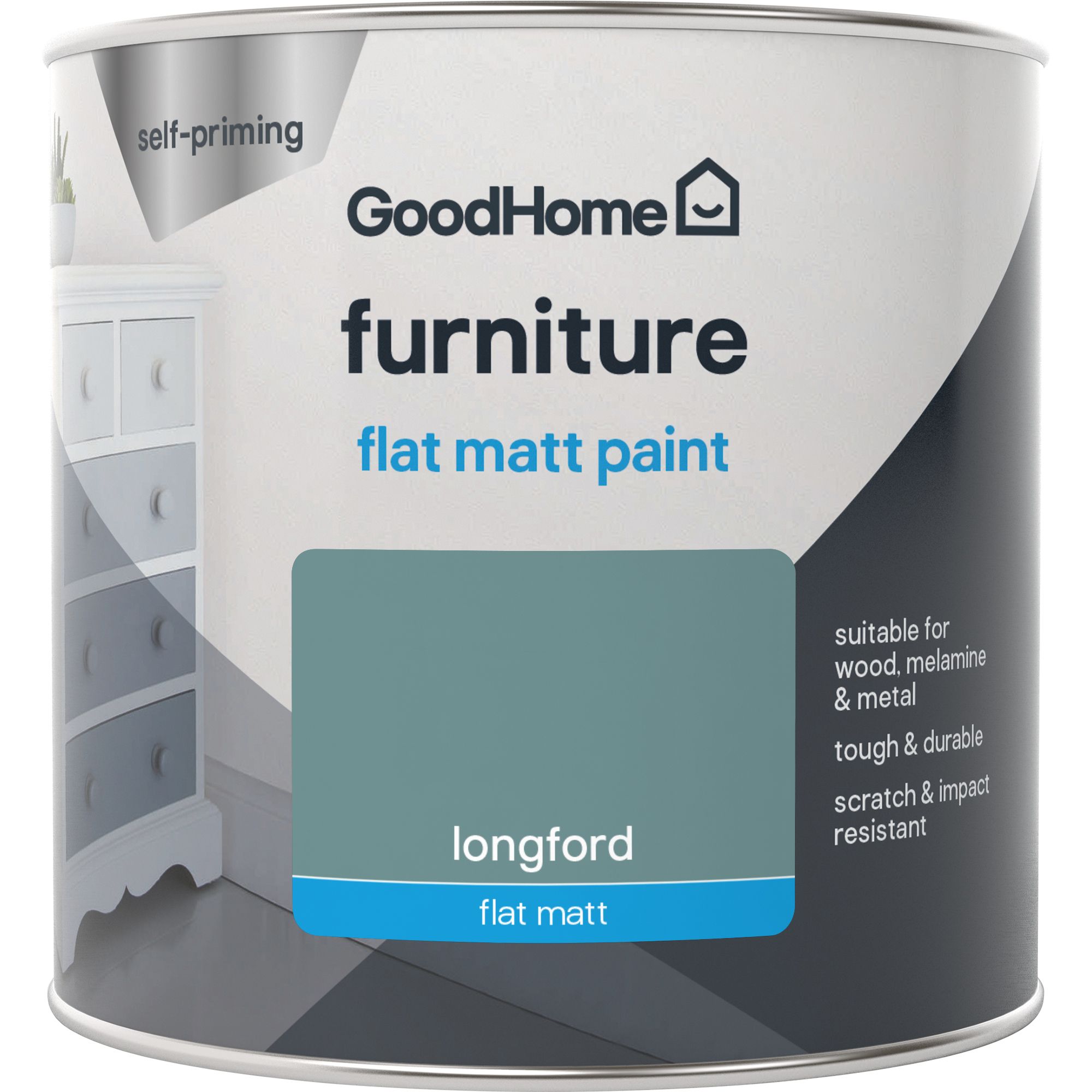 GoodHome Longford Flat matt Furniture paint, 500ml