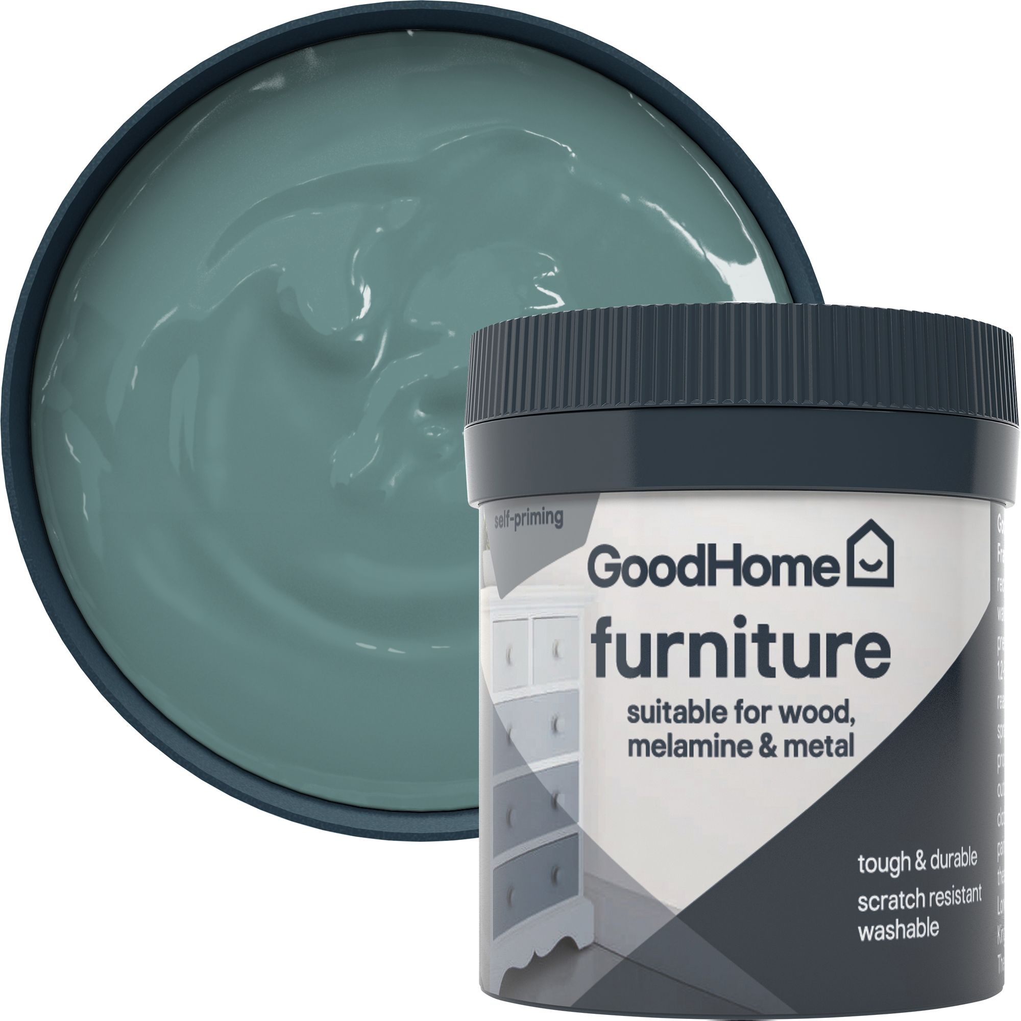 GoodHome Longford Flat matt Furniture paint, 80ml Tester pot