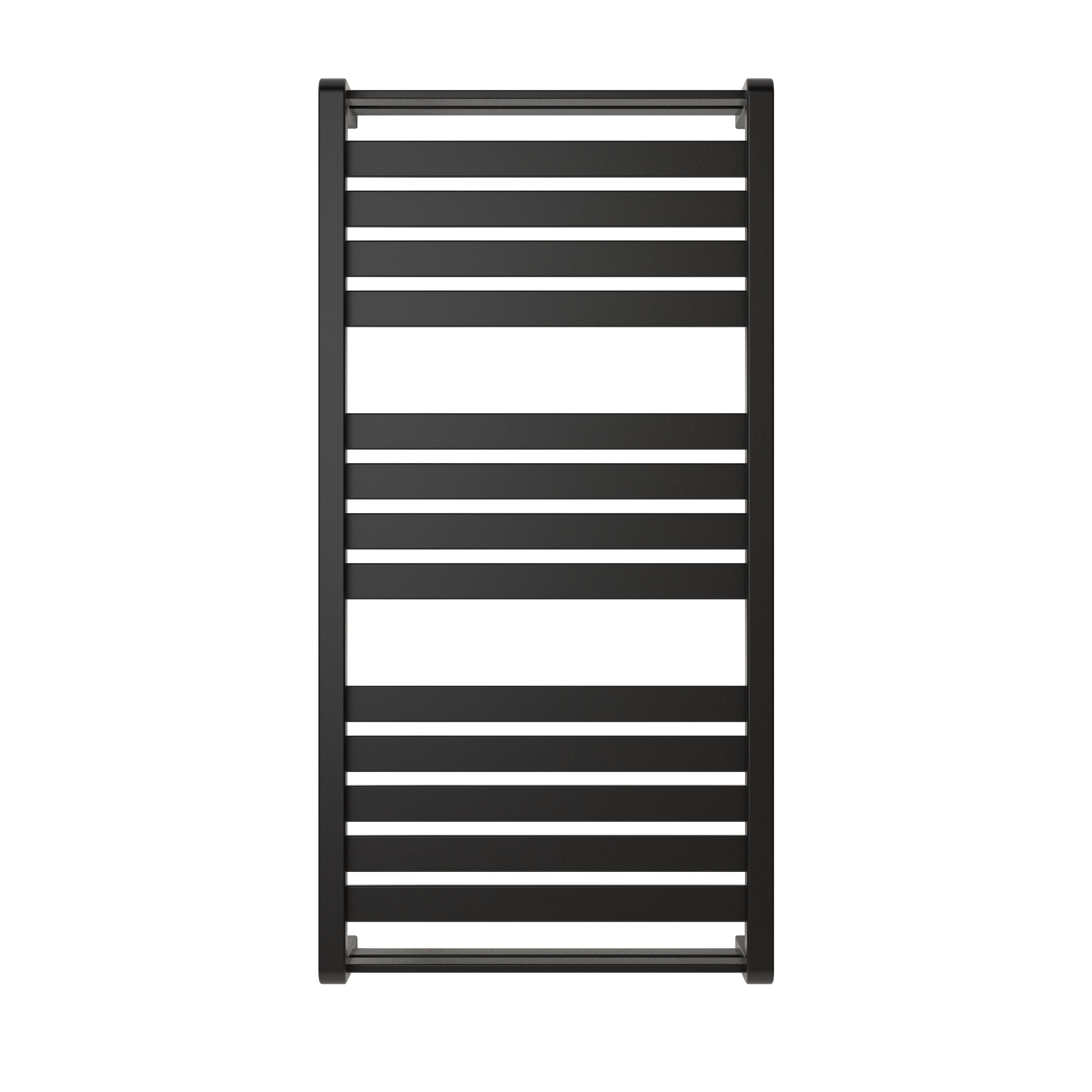 GoodHome Loreto Anthracite Flat Towel warmer (W)500mm x (H)1000mm