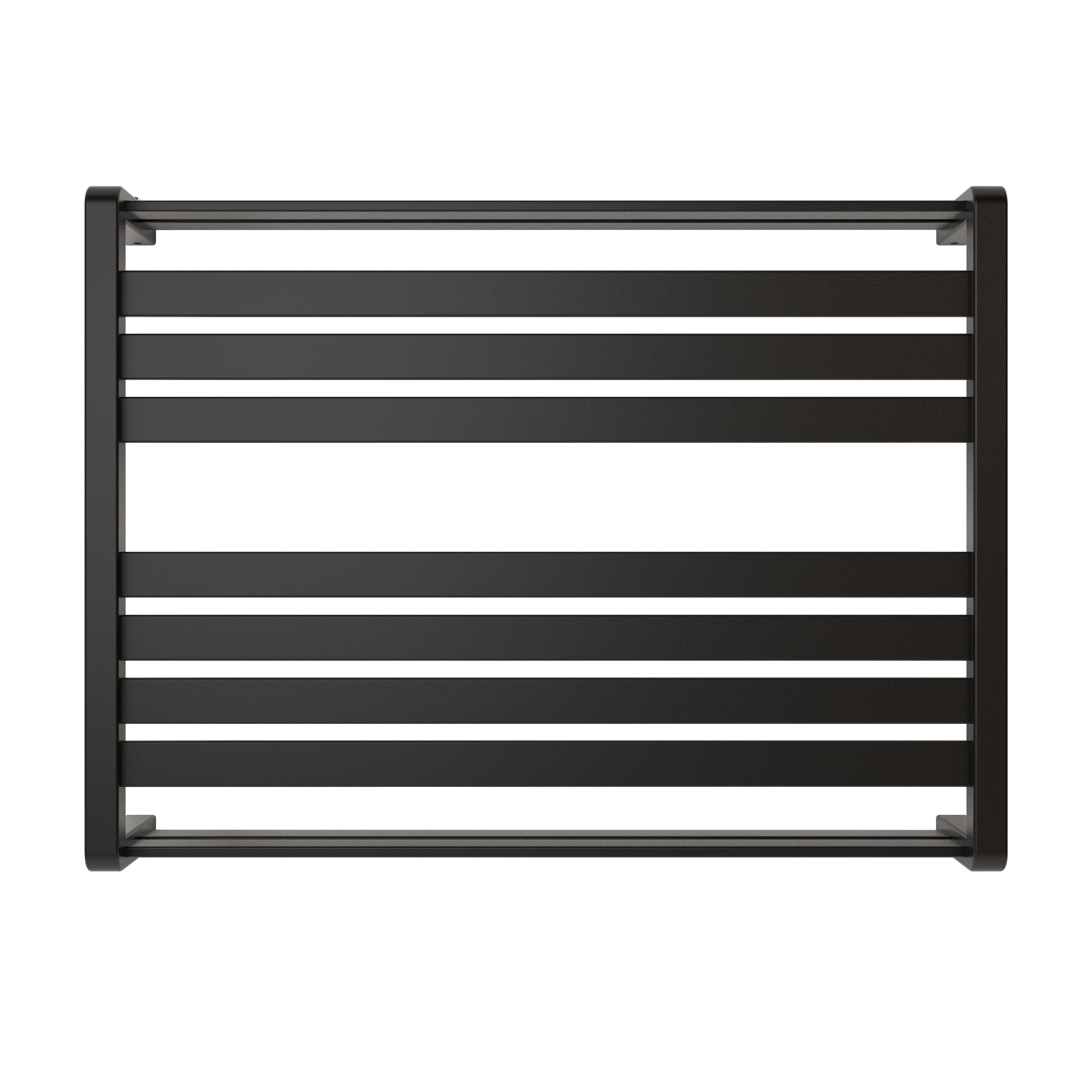 GoodHome Loreto Anthracite Flat Towel warmer (W)800mm x (H)600mm