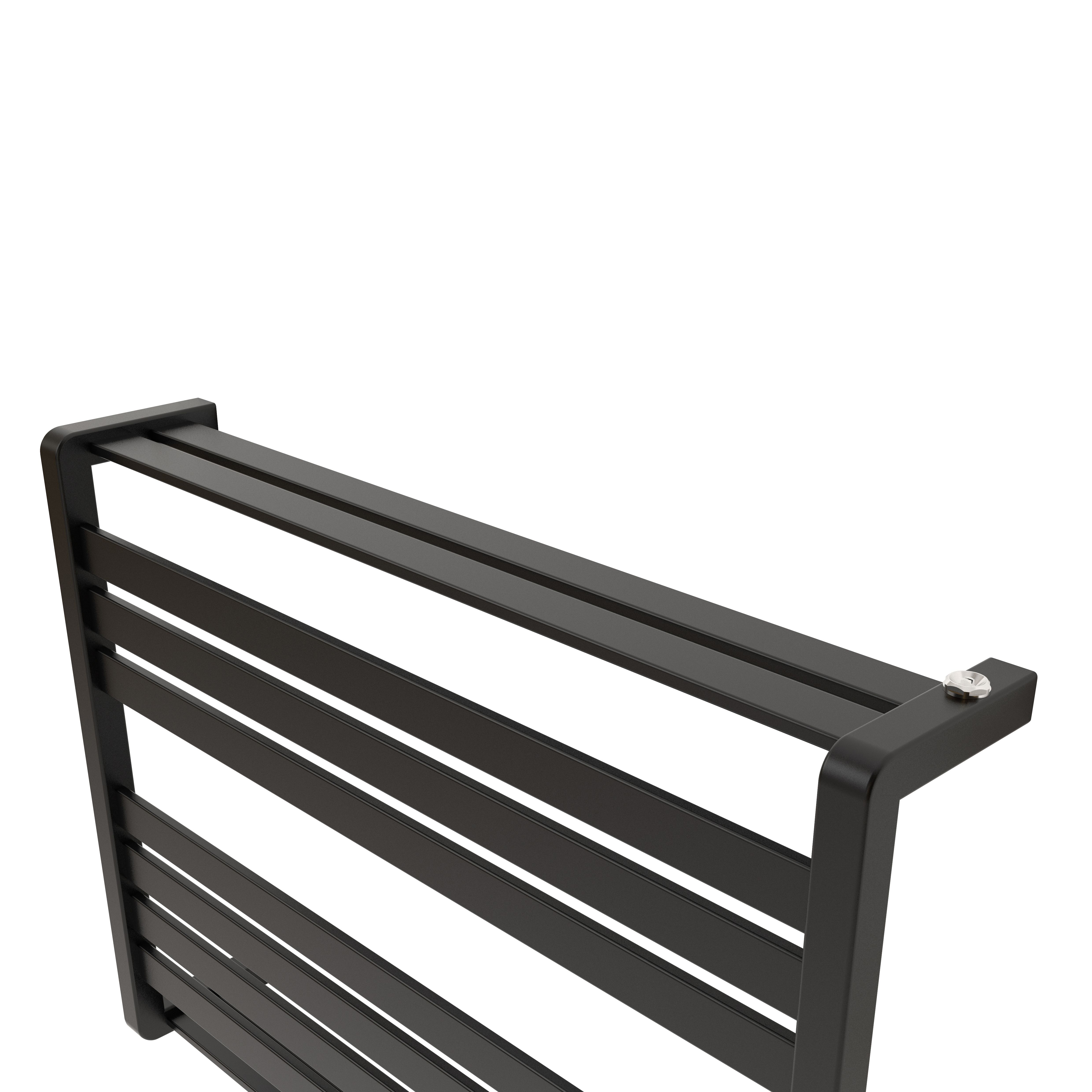 GoodHome Loreto Anthracite Flat Towel warmer (W)800mm x (H)600mm