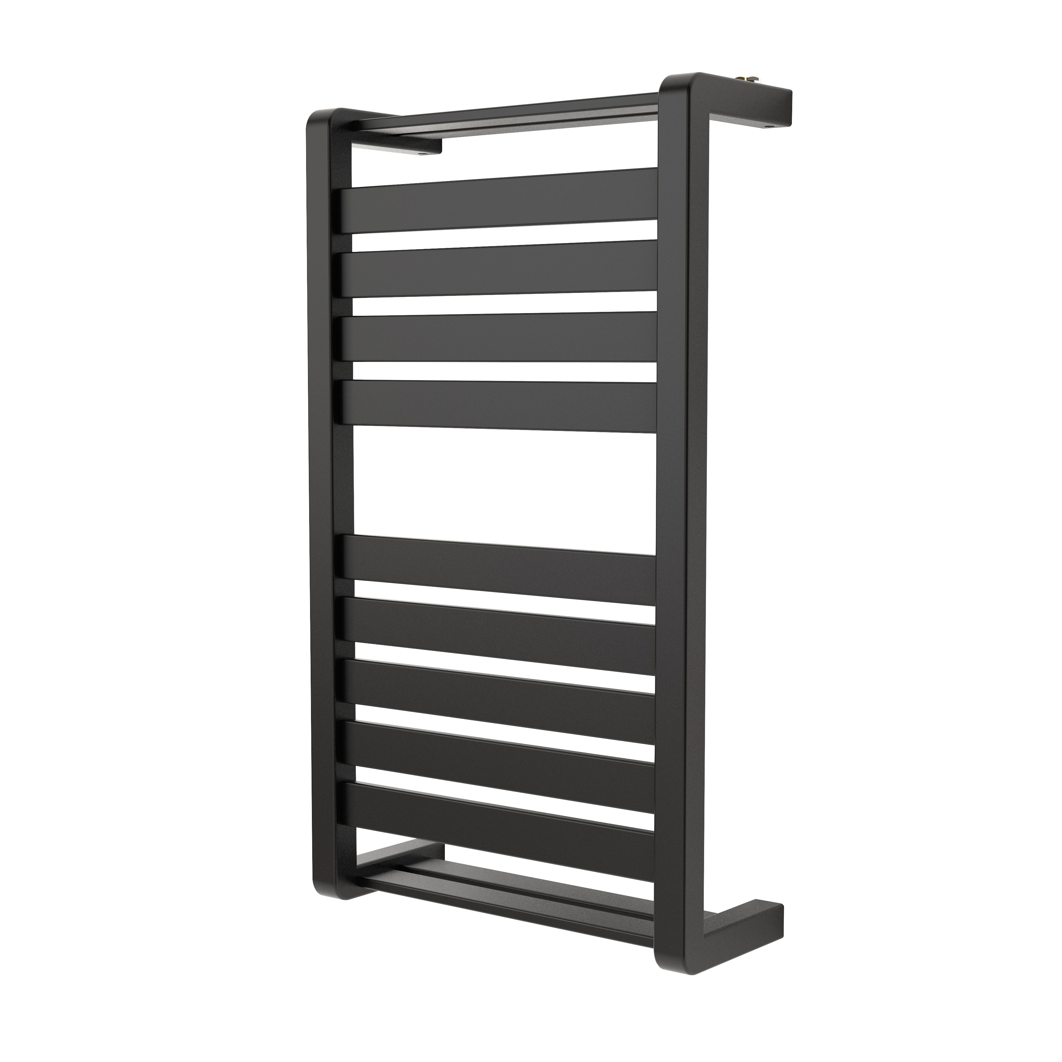 GoodHome Loreto, Anthracite Vertical Flat Towel radiator (W)400mm x (H)700mm