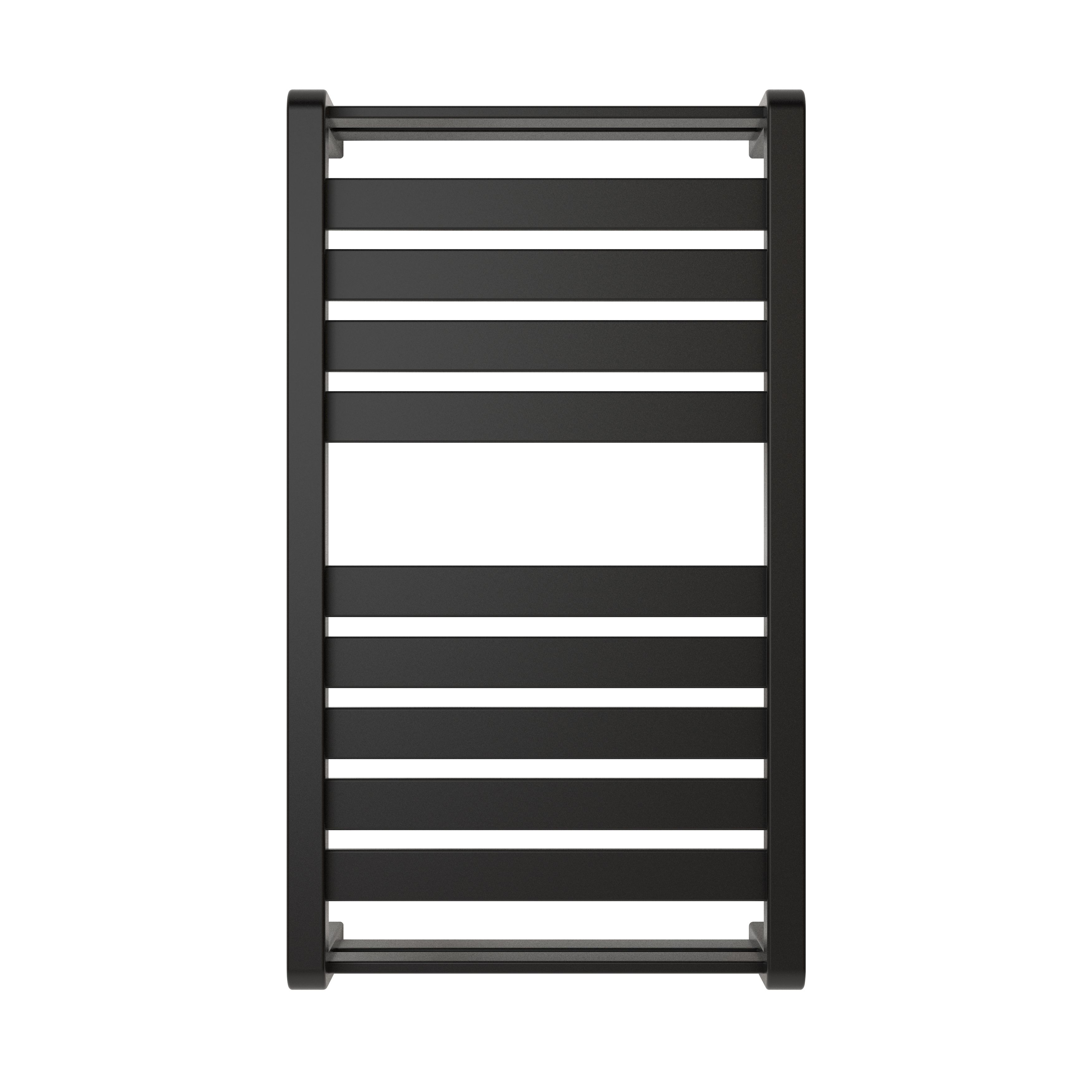 GoodHome Loreto, Anthracite Vertical Flat Towel radiator (W)400mm x (H)700mm