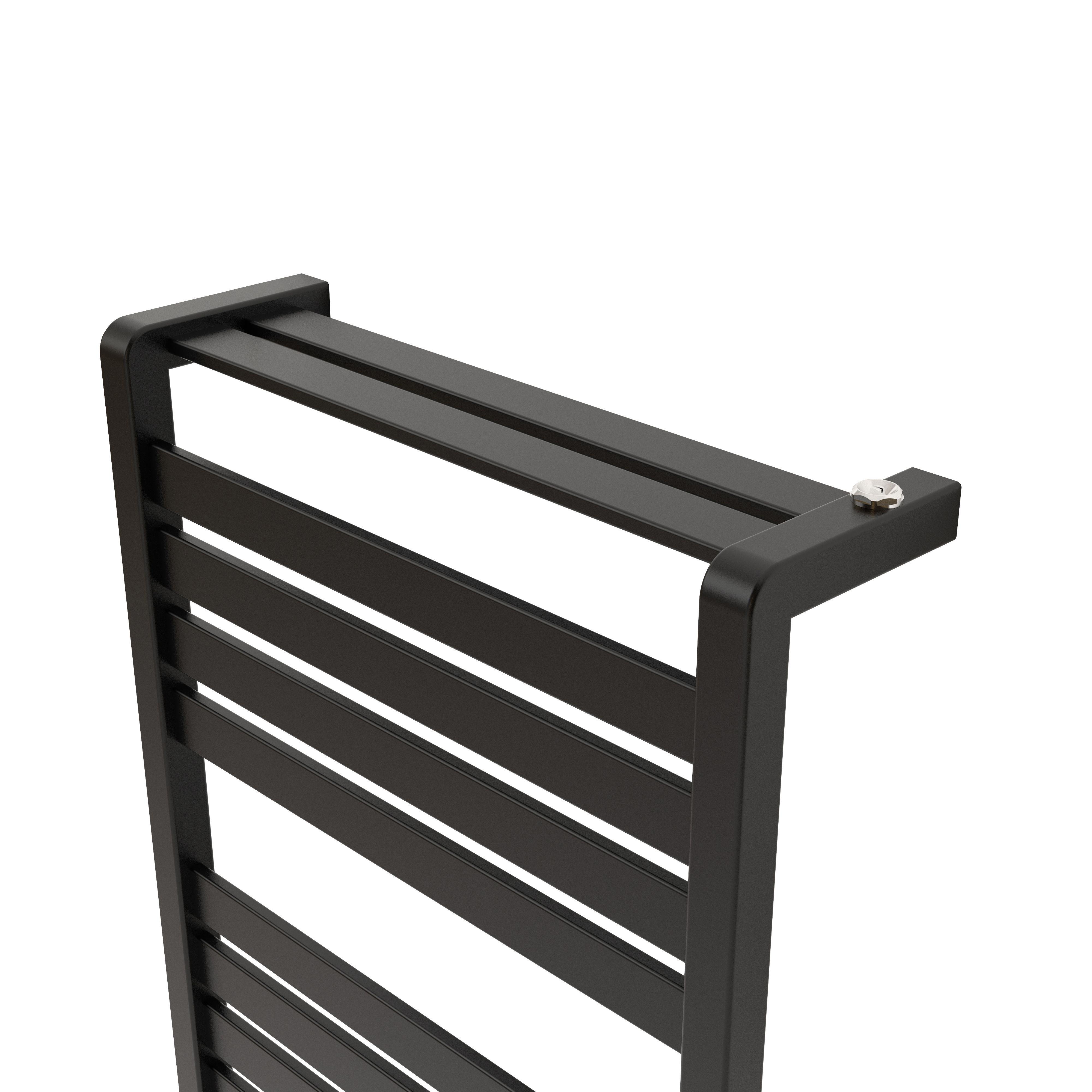 GoodHome Loreto, Anthracite Vertical Flat Towel radiator (W)400mm x (H)700mm