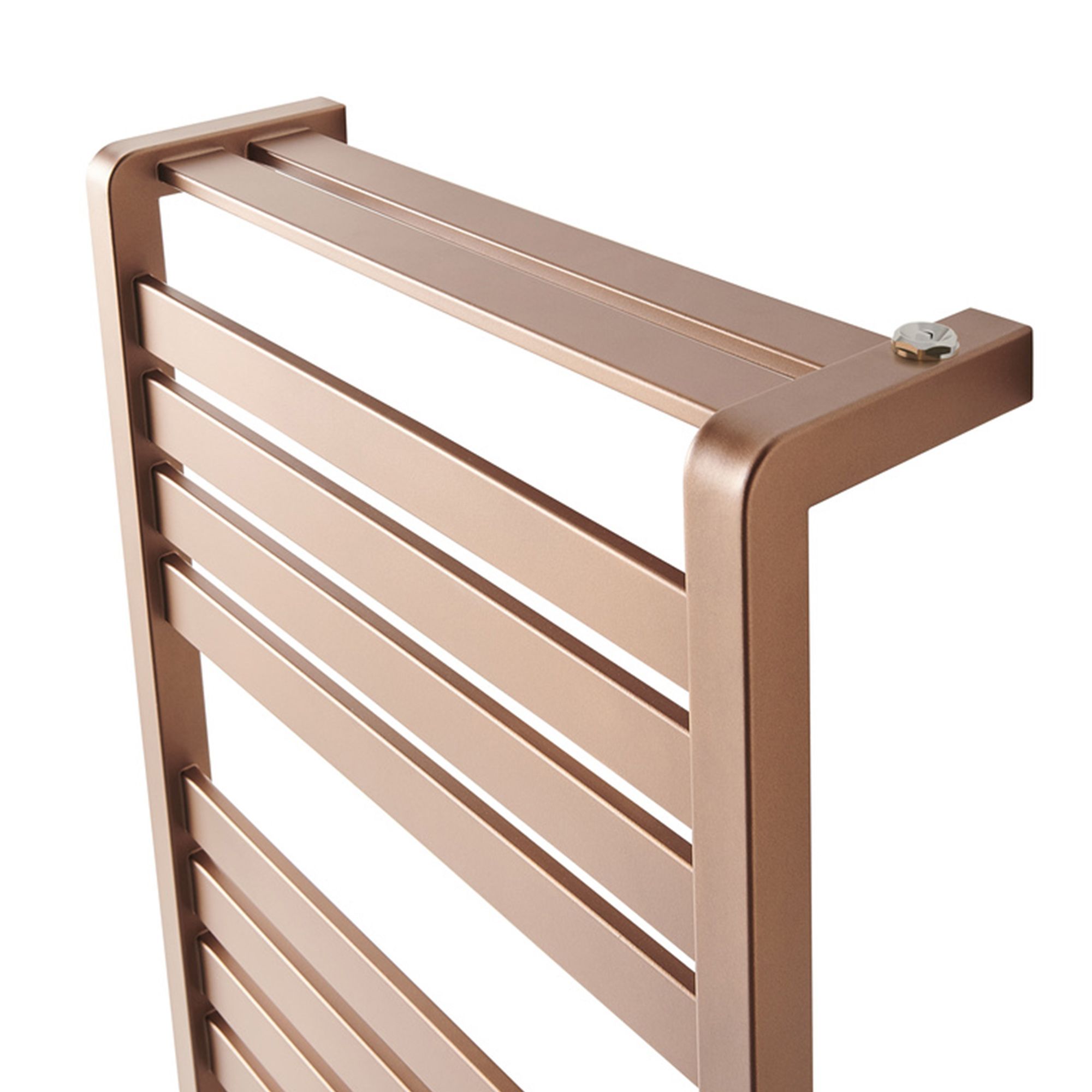 GoodHome Loreto Copper Flat Towel warmer (W)500mm x (H)1000mm